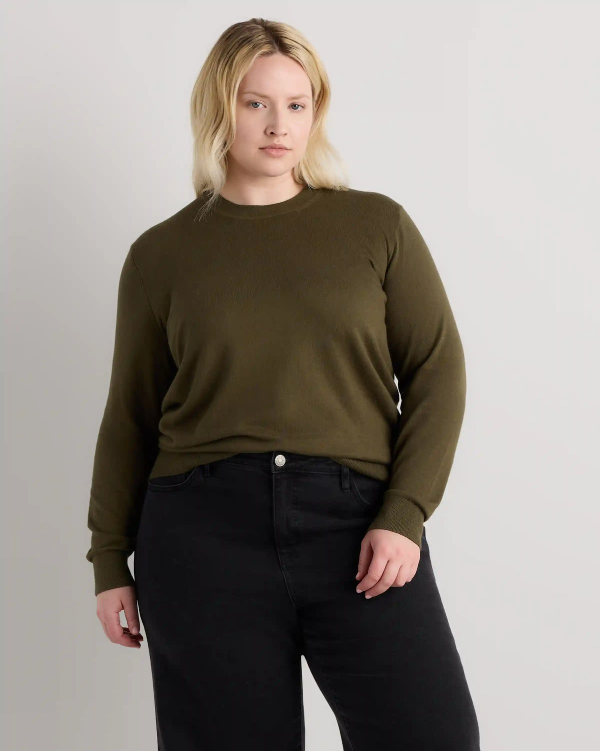 Lightweight Cotton Cashmere Crew Sweater