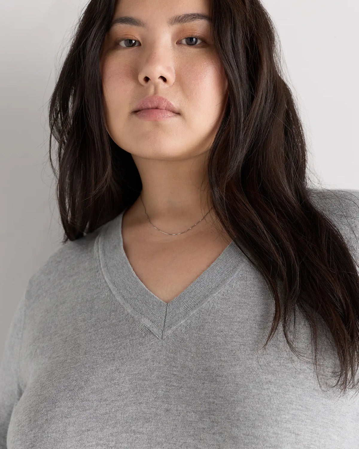 Lightweight Cotton Cashmere V-Neck Sweater