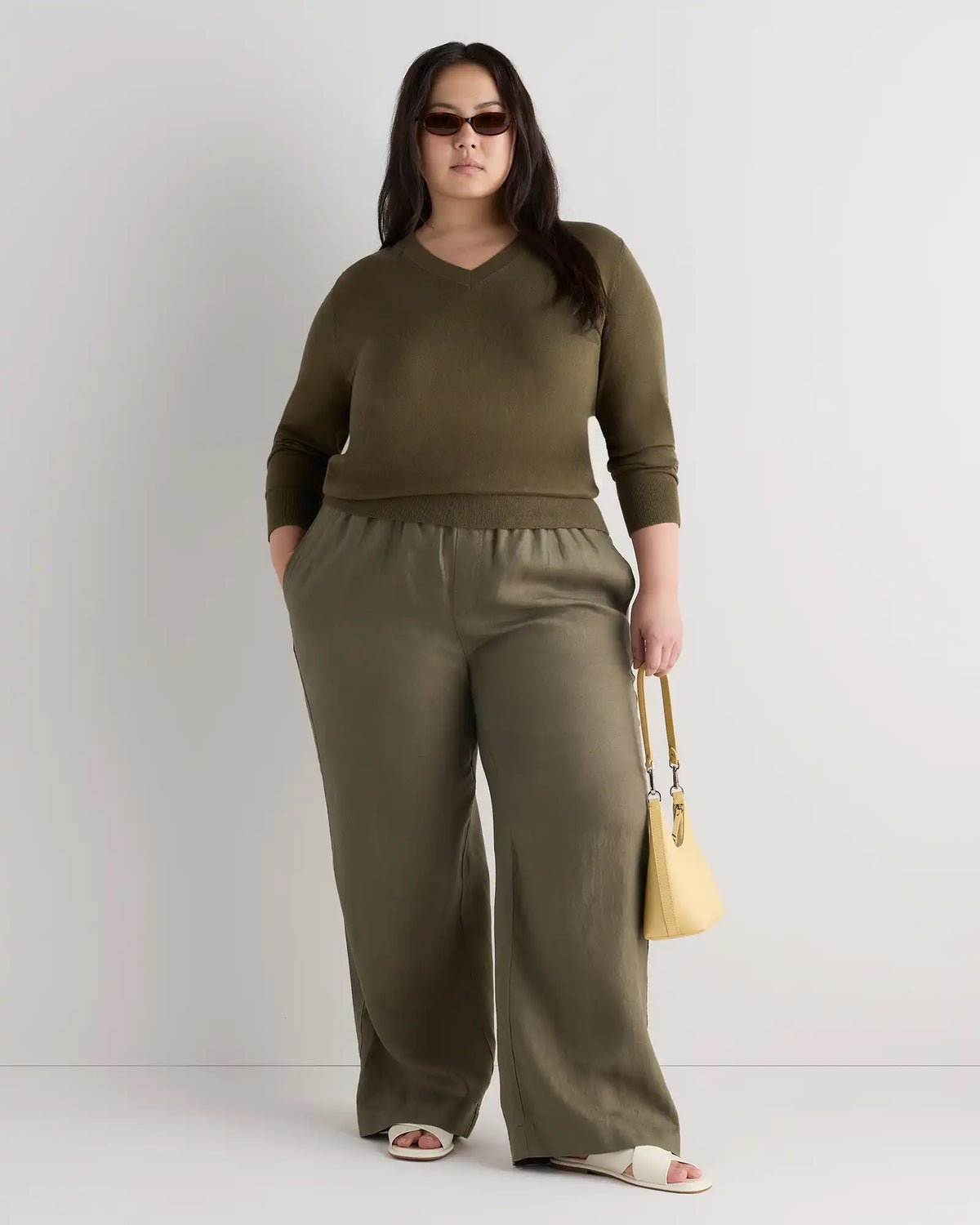 Lightweight Cotton Cashmere V-Neck Sweater