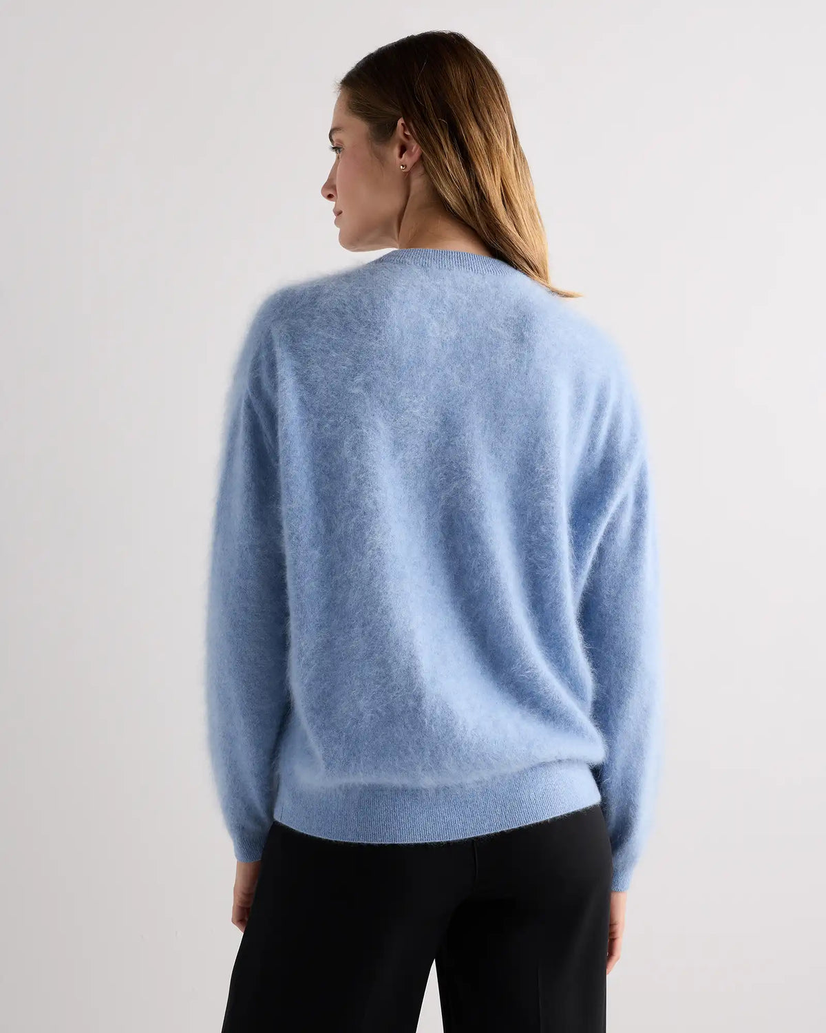 Brushed Cashmere Oversized Crewneck Sweater
