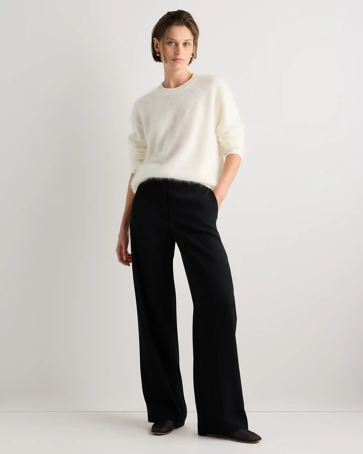 Brushed Cashmere Oversized Crewneck Sweater