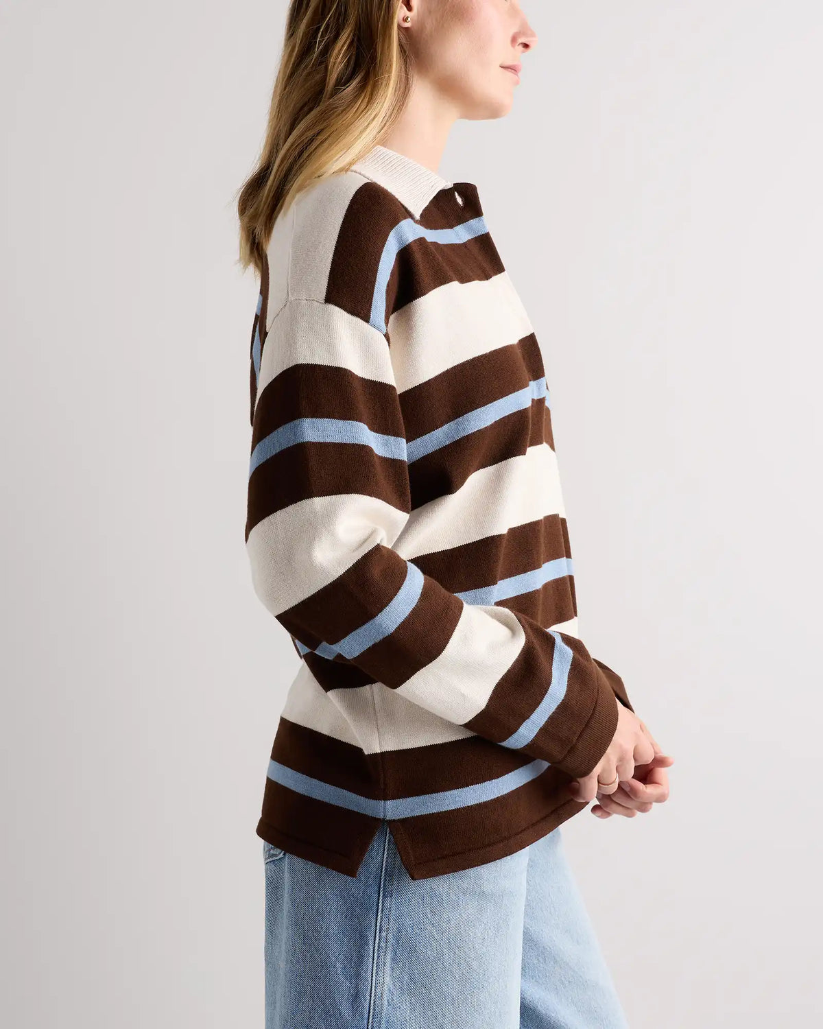 Cotton Cashmere Rugby Polo Sweater