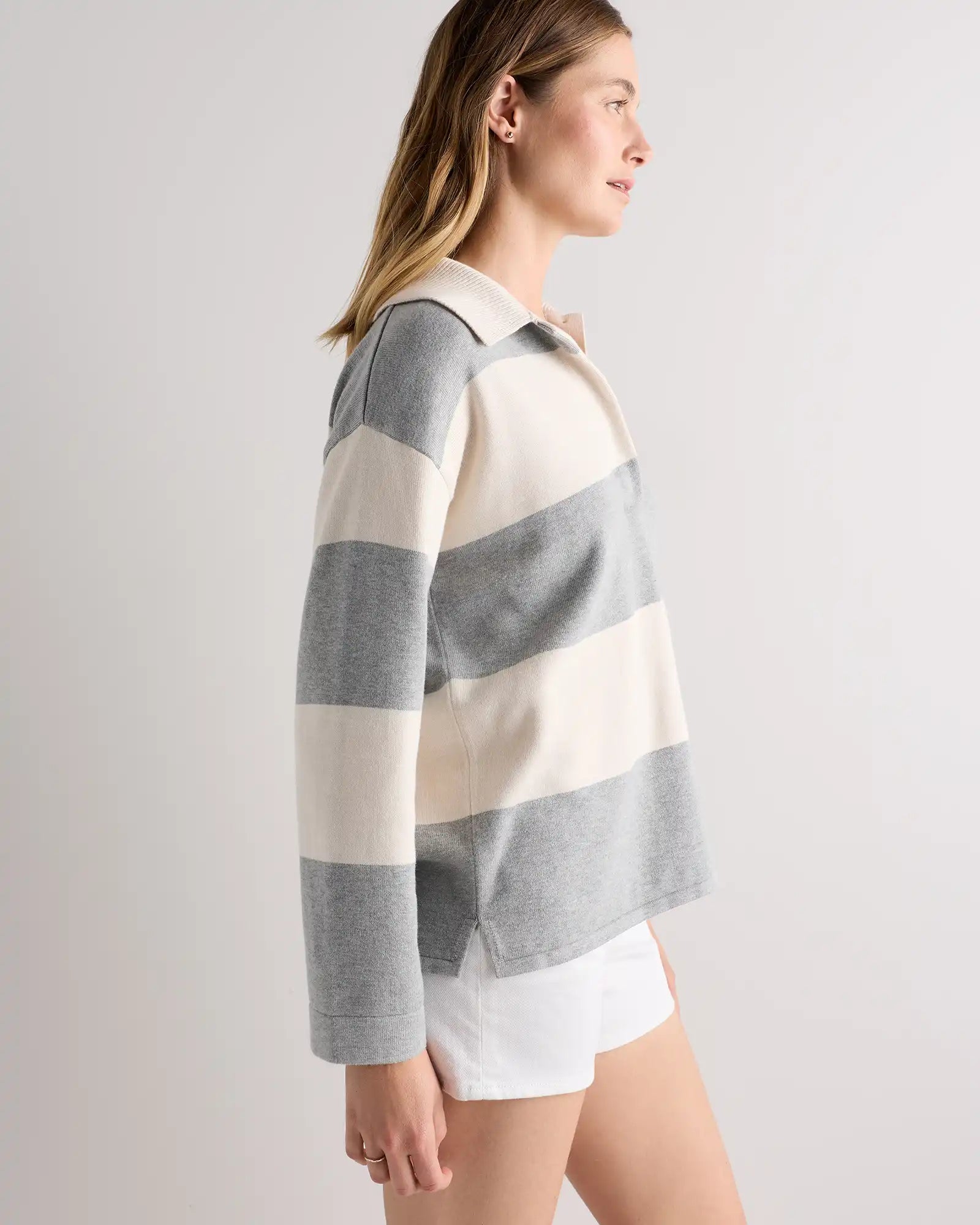 Cotton Cashmere Rugby Polo Sweater