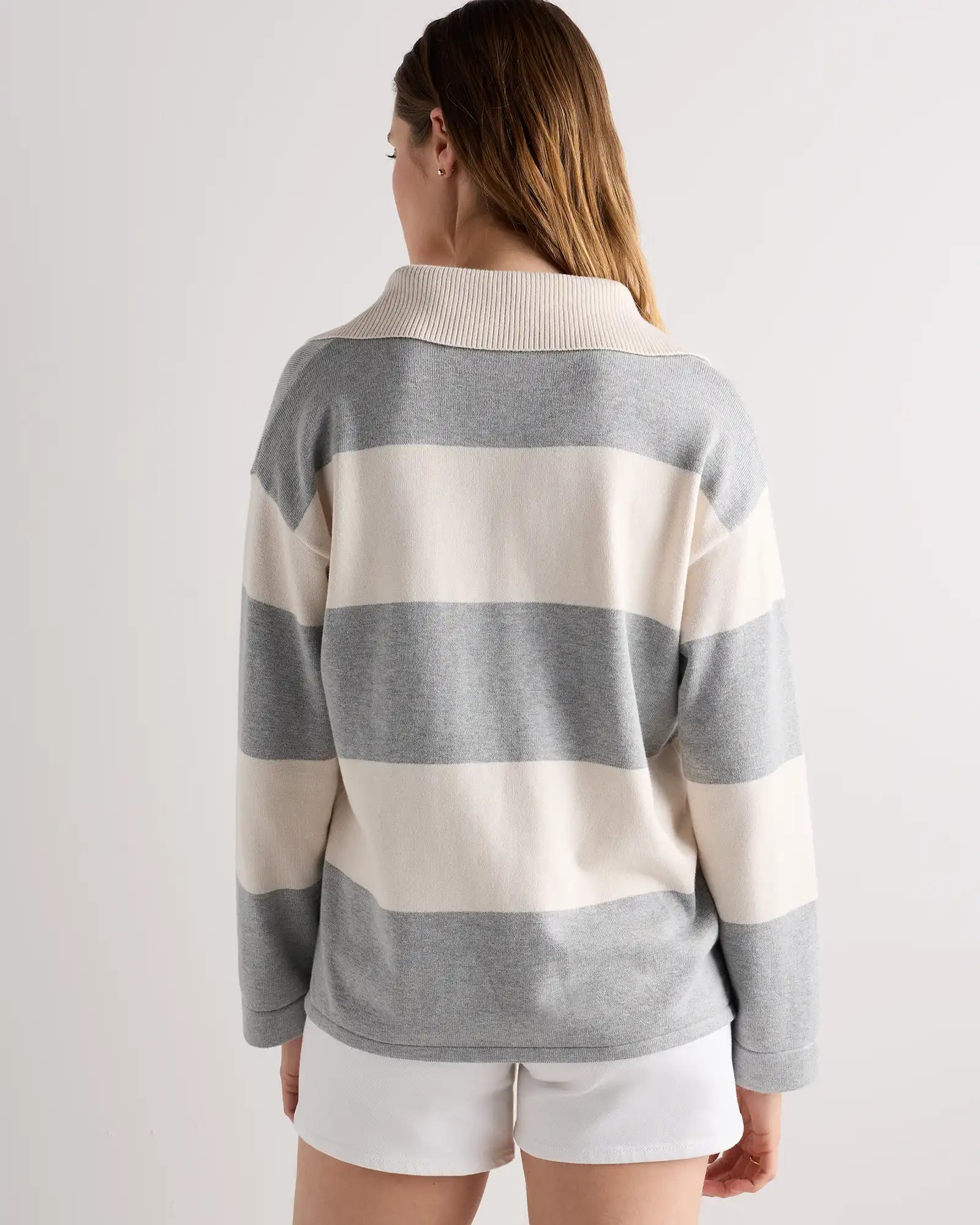 Cotton Cashmere Rugby Polo Sweater
