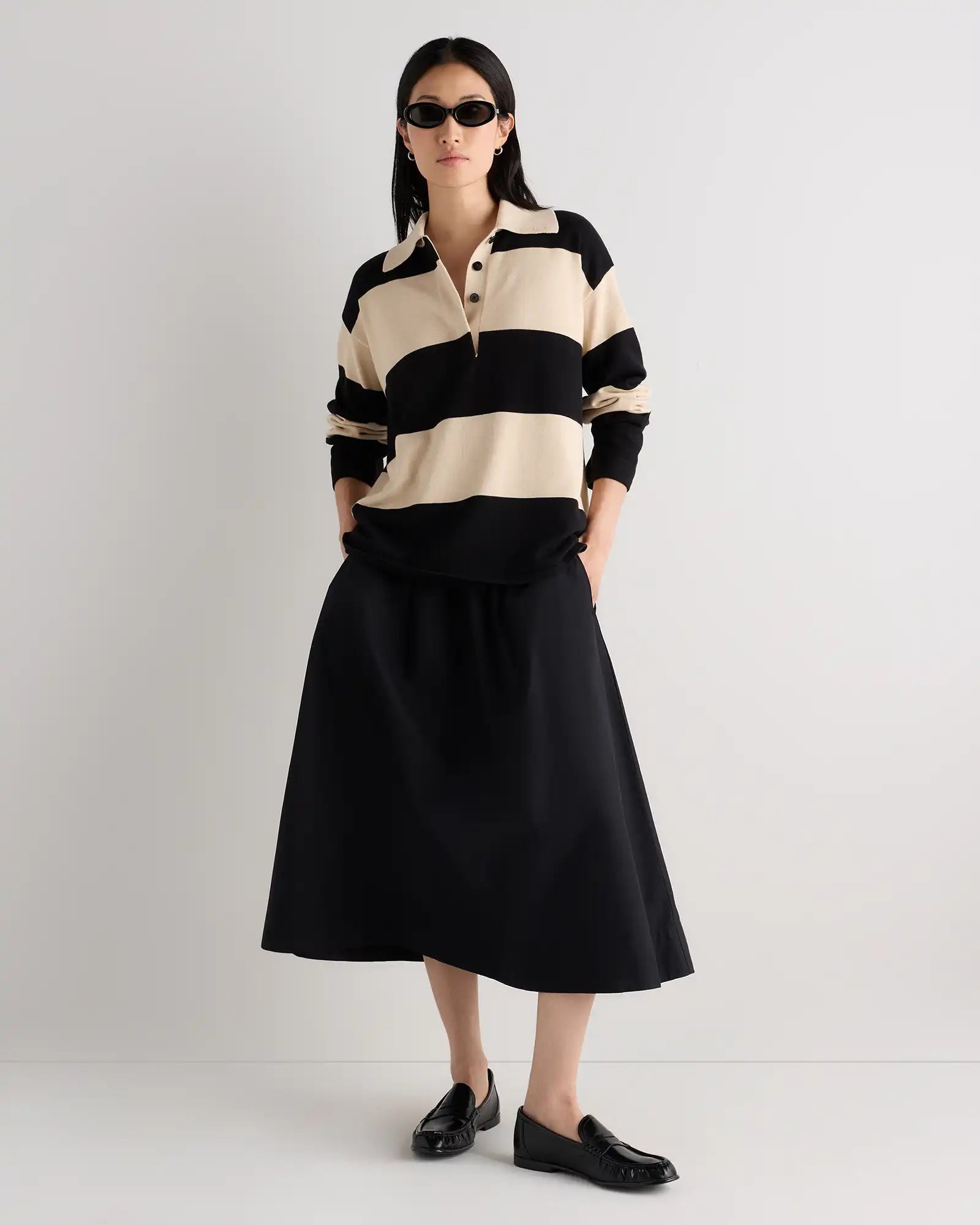 Cotton Cashmere Rugby Polo Sweater