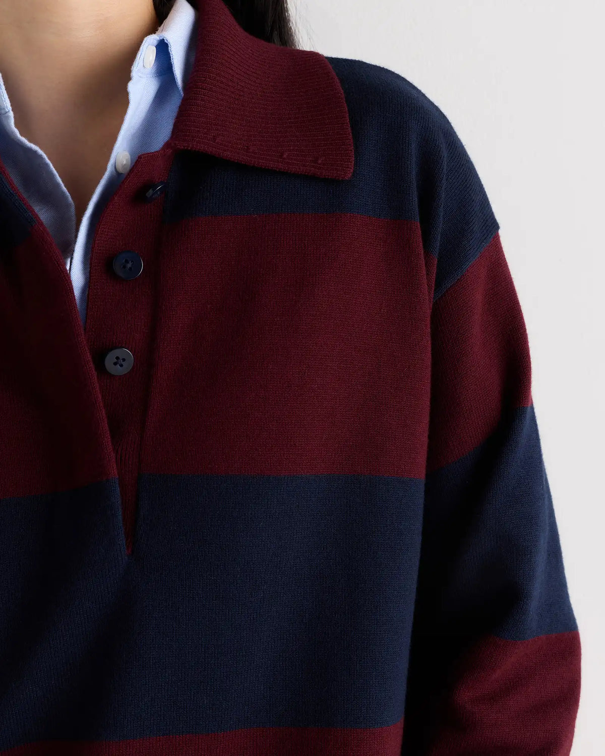 Cotton Cashmere Rugby Polo Sweater
