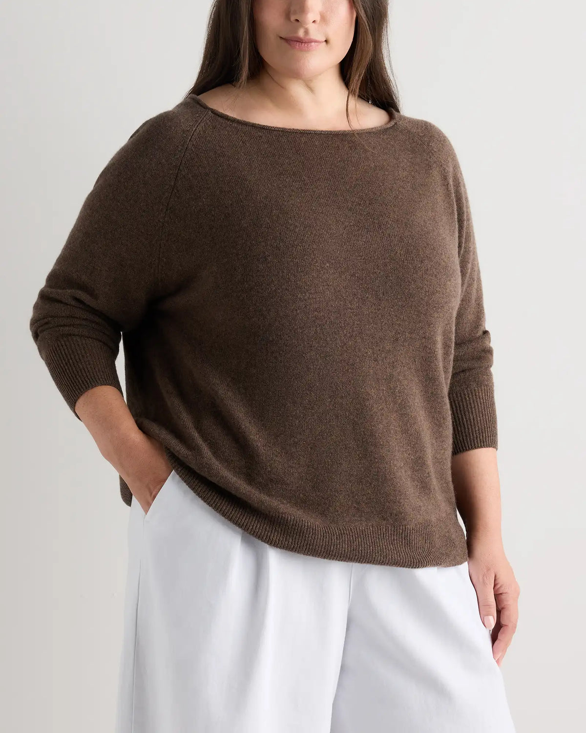 Mongolian Cashmere Boatneck Sweater