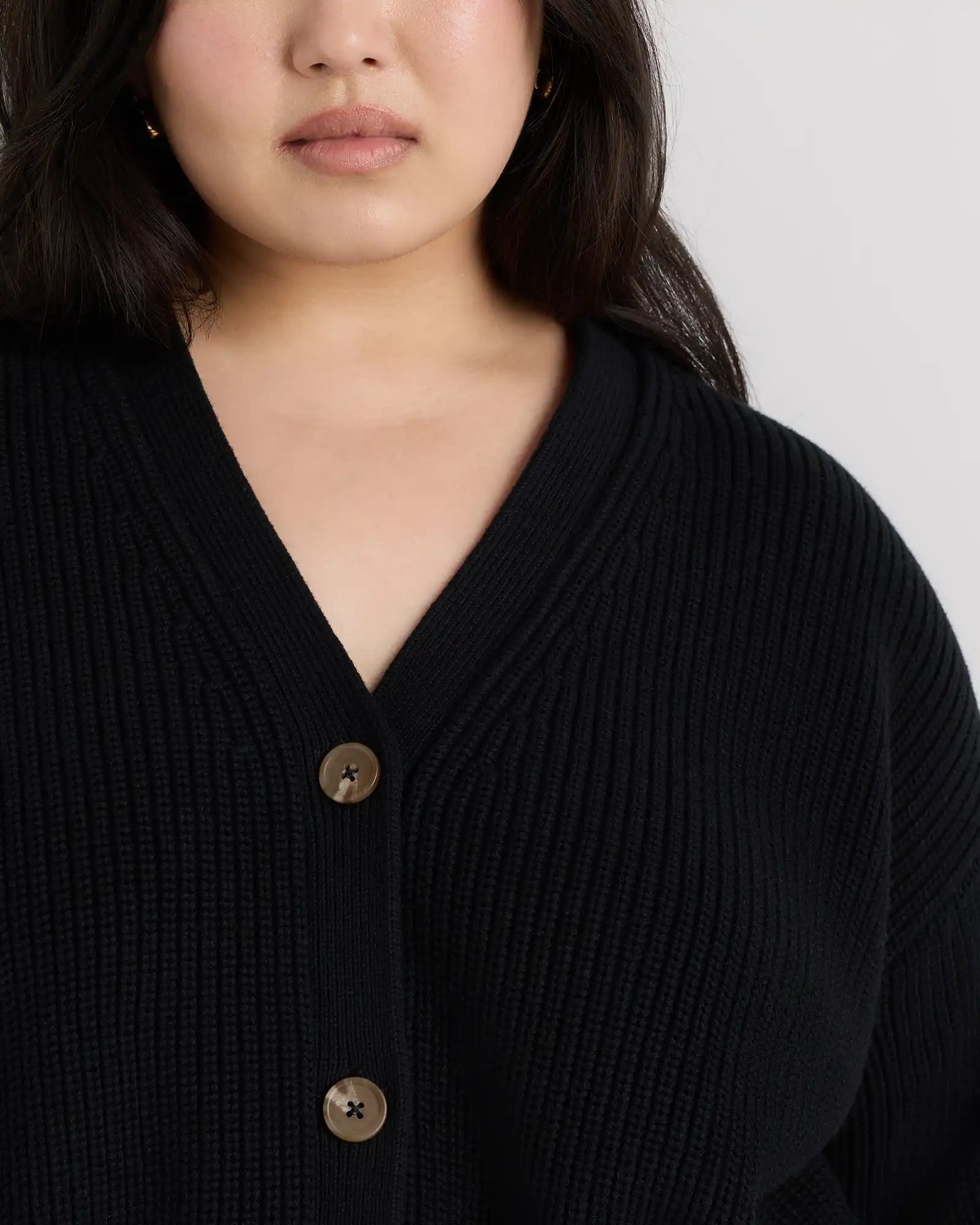 100% Organic Cotton Fisherman Boxy Cropped Cardigan