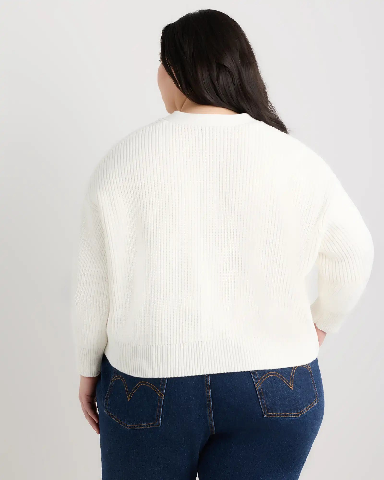 100% Organic Cotton Fisherman Boxy Cropped Cardigan