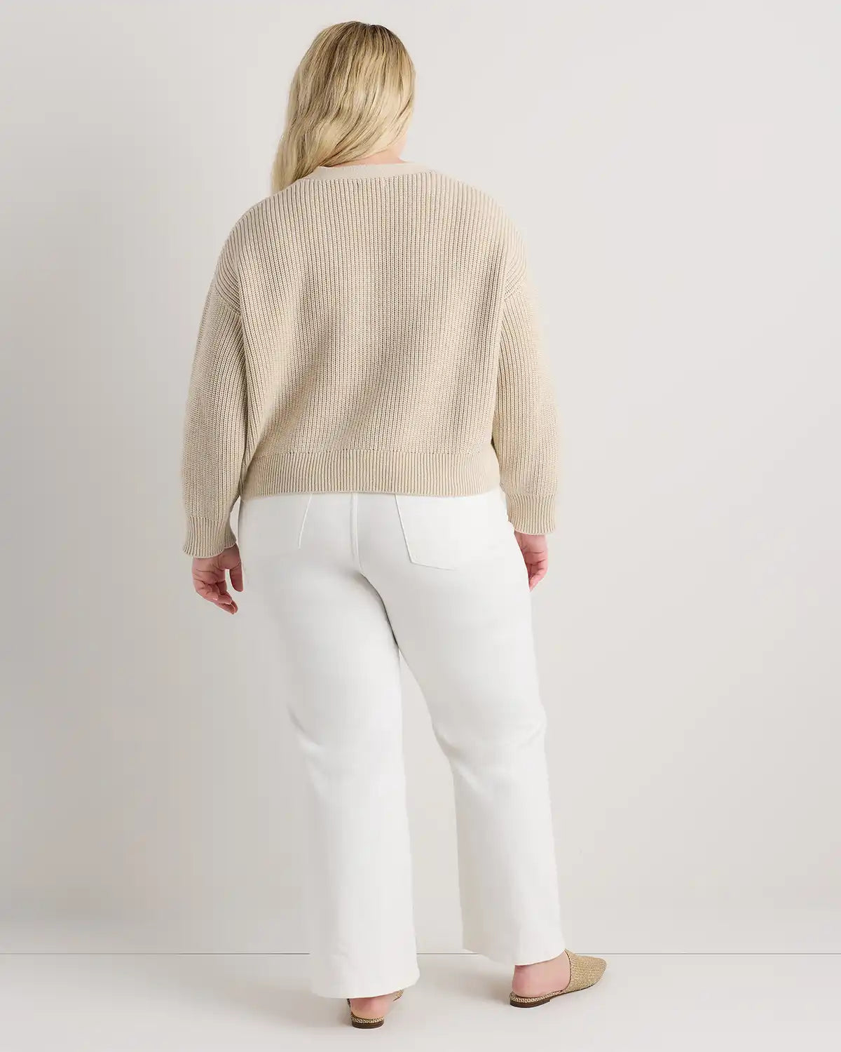 100% Organic Cotton Fisherman Boxy Cropped Cardigan