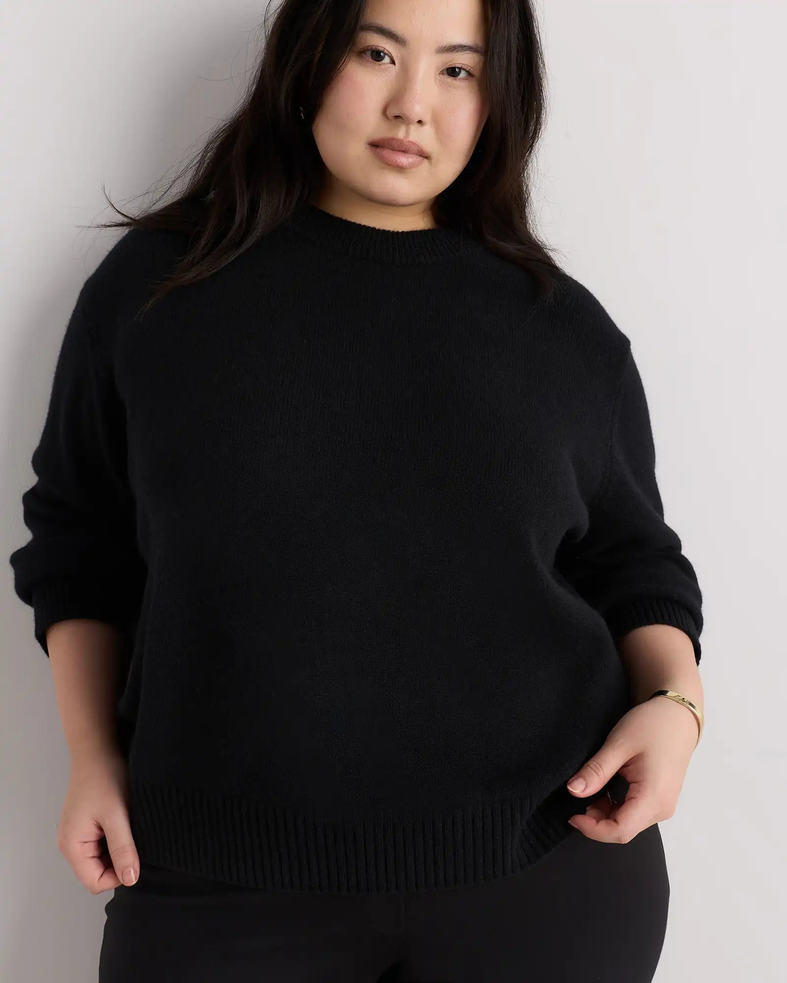 Mongolian Cashmere Oversized Crewneck Sweater