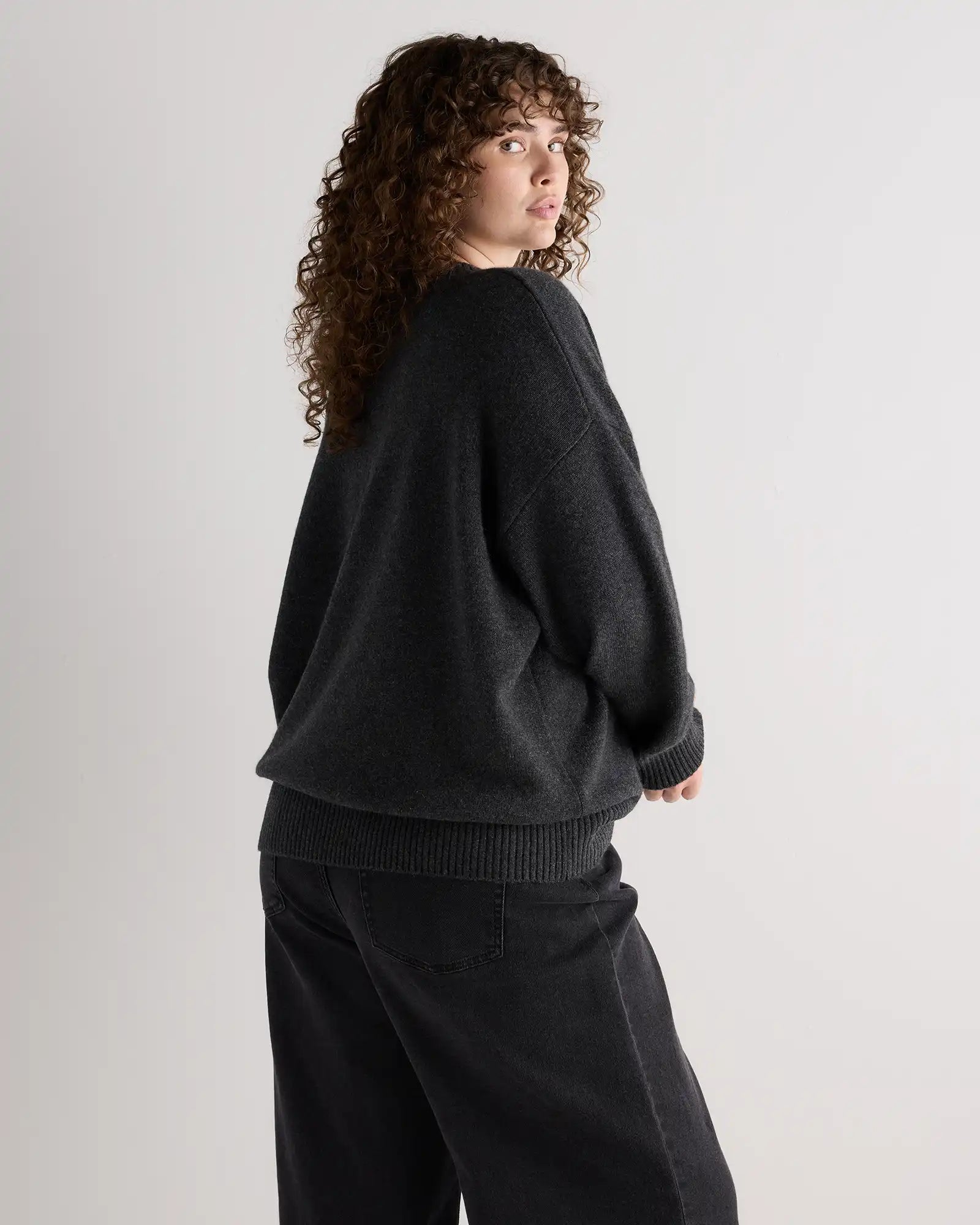 Mongolian Cashmere Oversized V-Neck Sweater