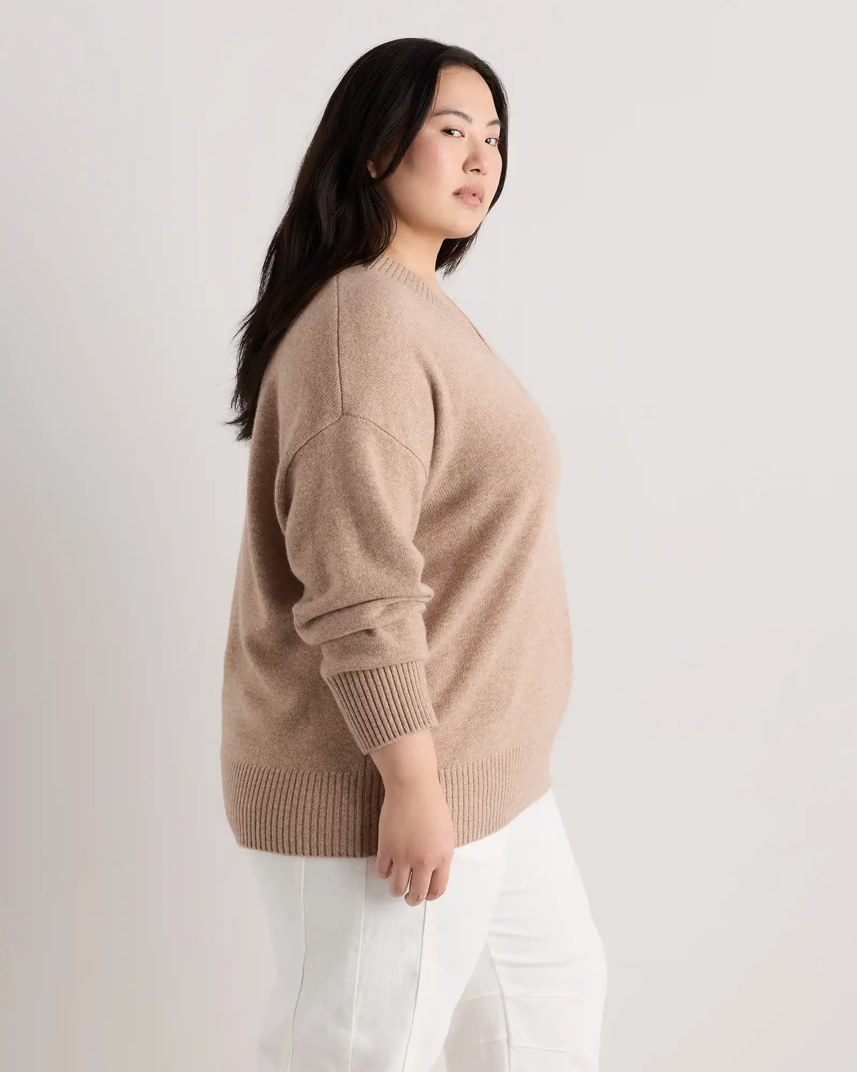 Mongolian Cashmere Oversized V-Neck Sweater
