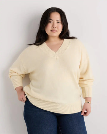 Mongolian Cashmere Oversized V-Neck Sweater