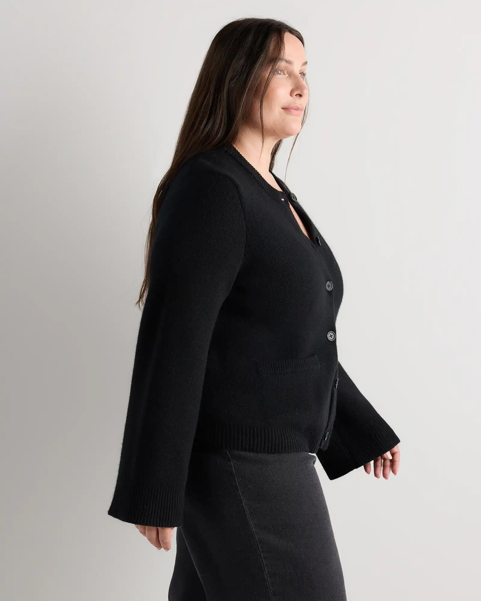 Mongolian Cashmere Structured Cardigan