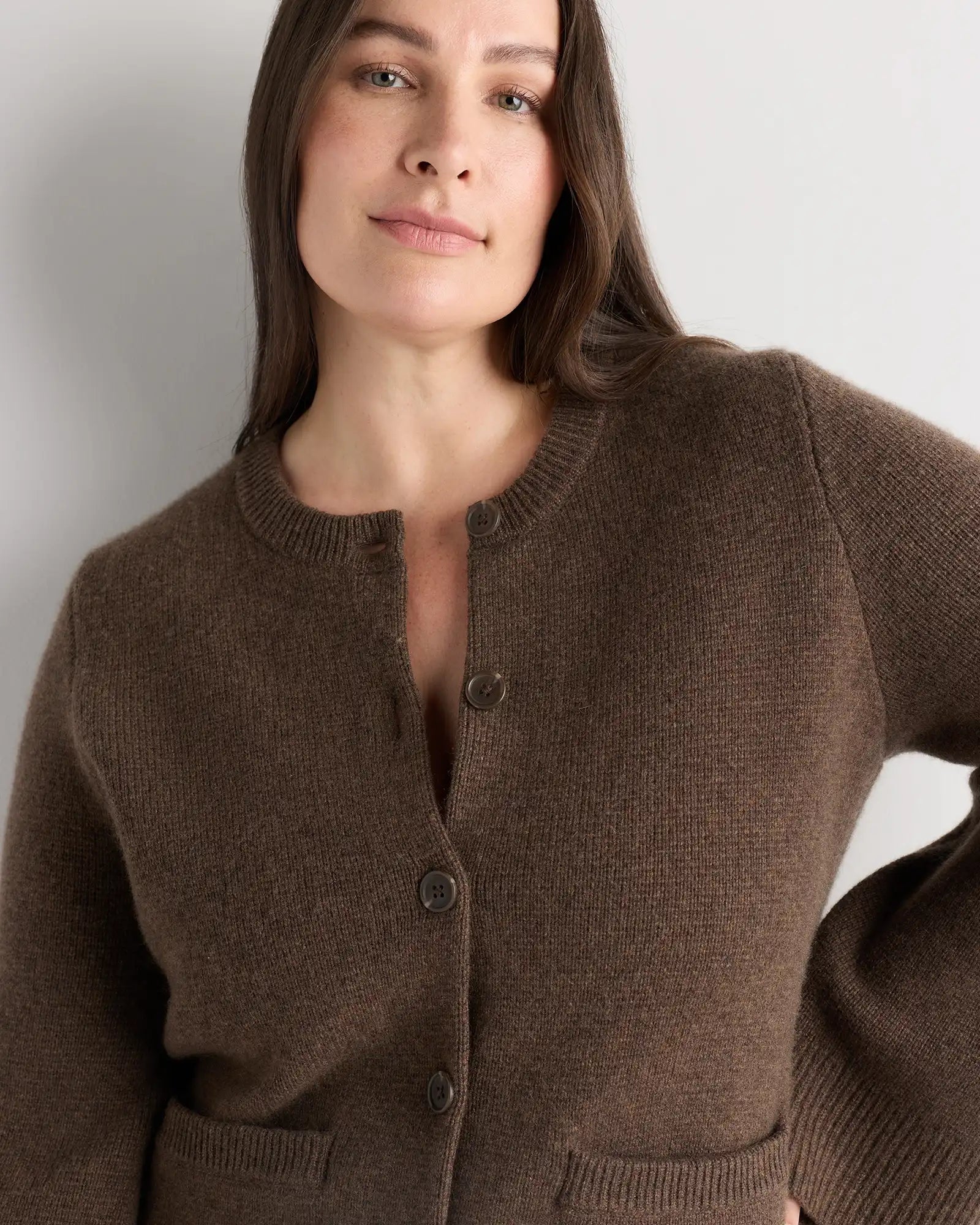 Mongolian Cashmere Structured Cardigan