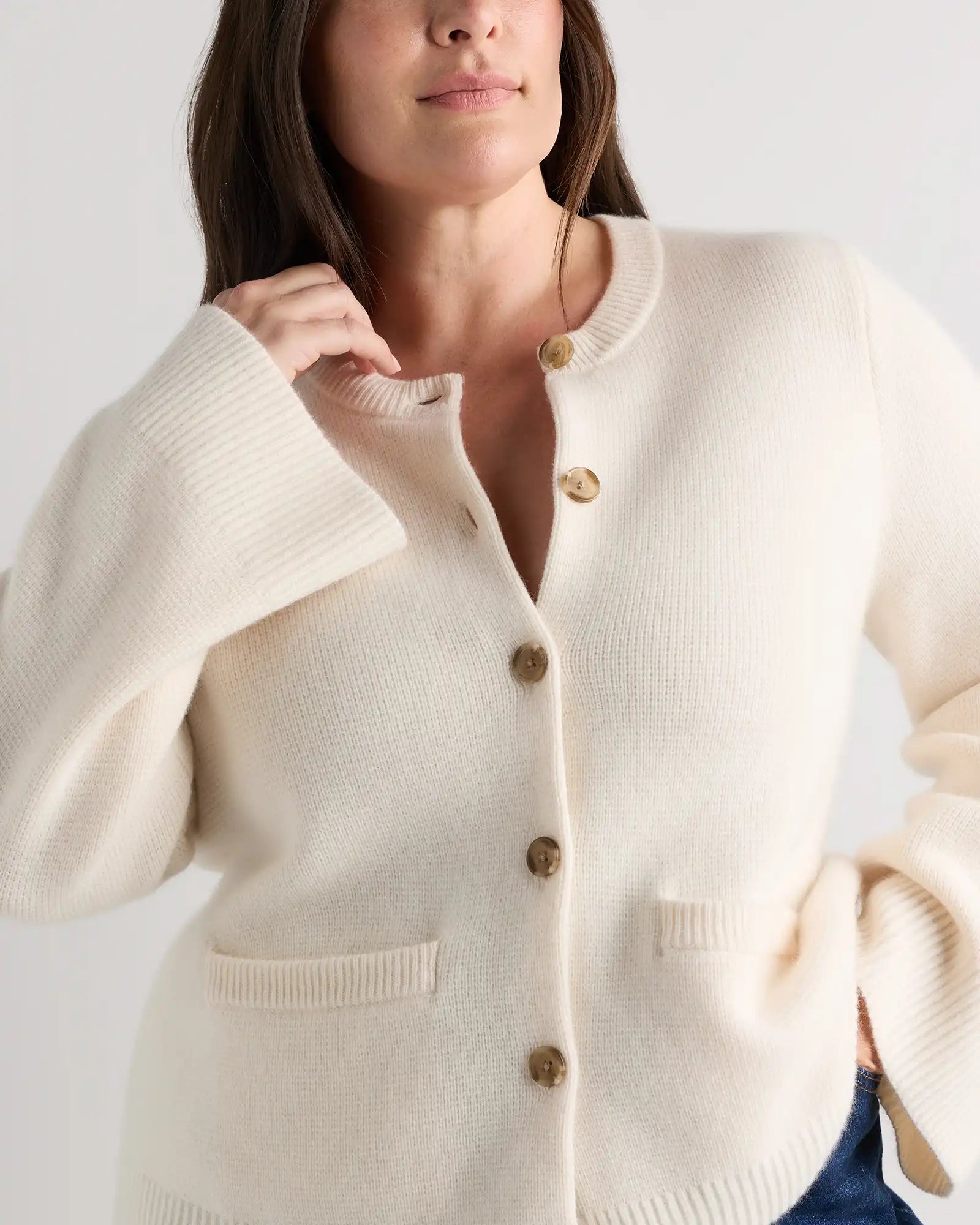 Mongolian Cashmere Structured Cardigan