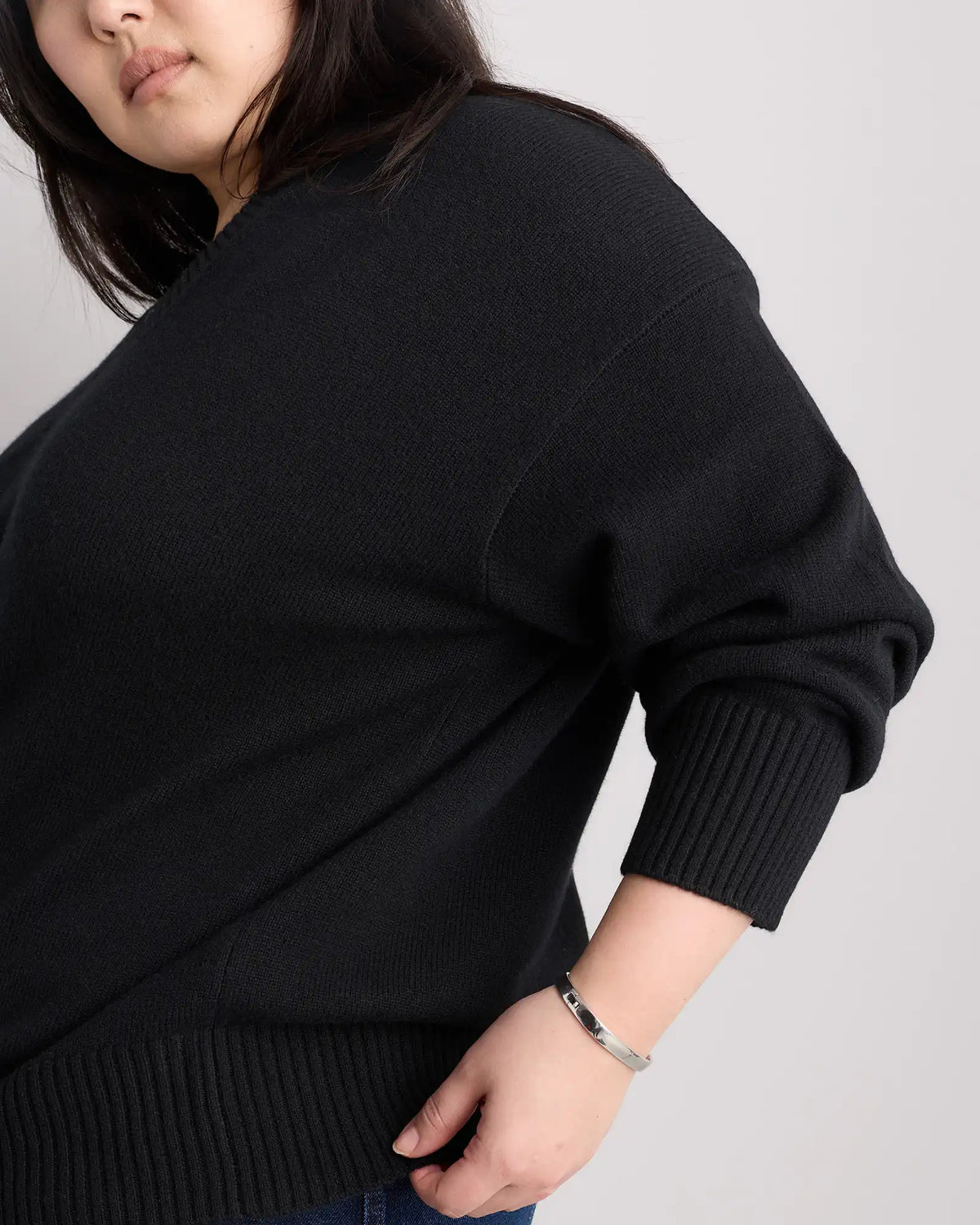 Mongolian Cashmere Oversized V-Neck Sweater