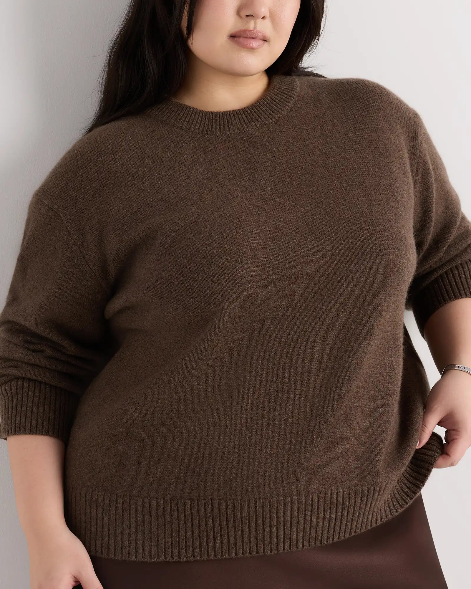 Mongolian Cashmere Oversized Crewneck Sweater