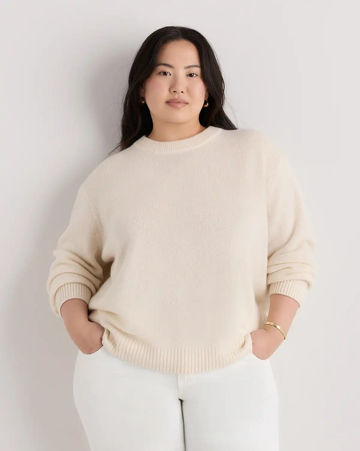 Mongolian Cashmere Oversized Crewneck Sweater