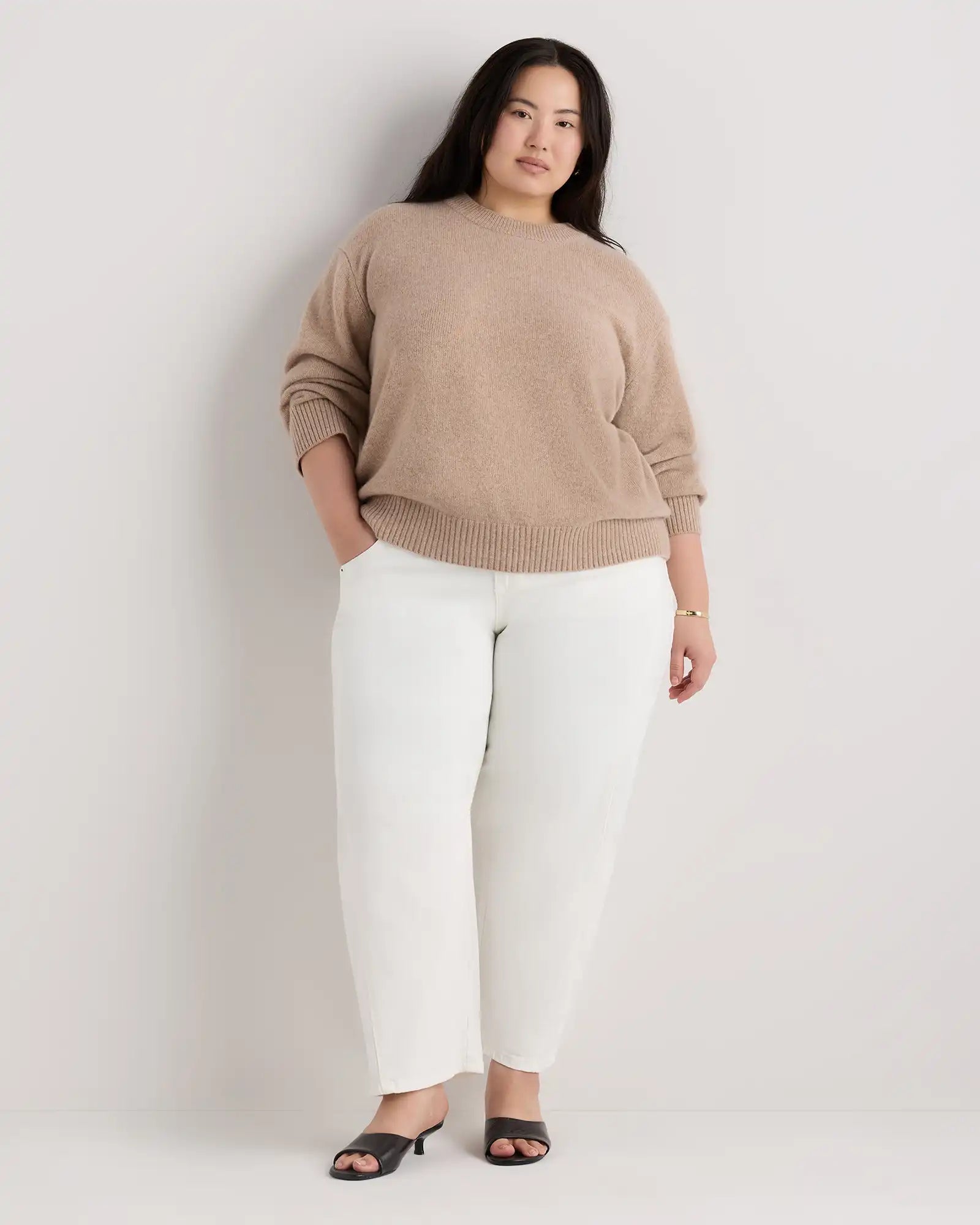 Mongolian Cashmere Oversized Crewneck Sweater