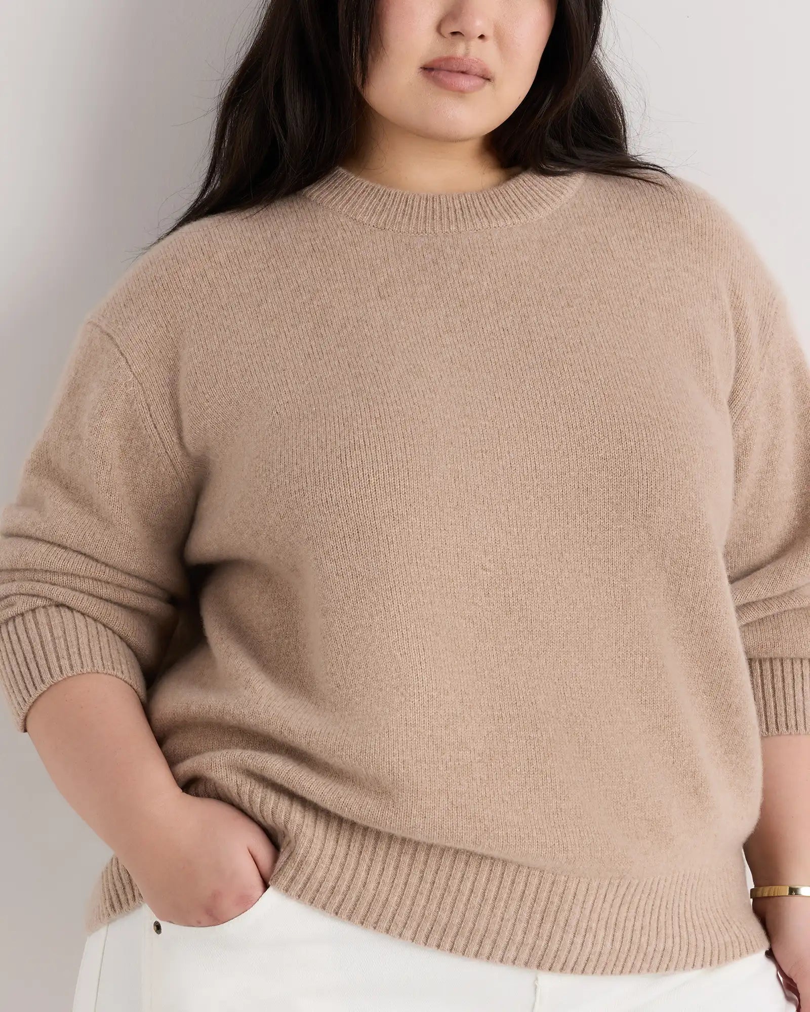 Mongolian Cashmere Oversized Crewneck Sweater