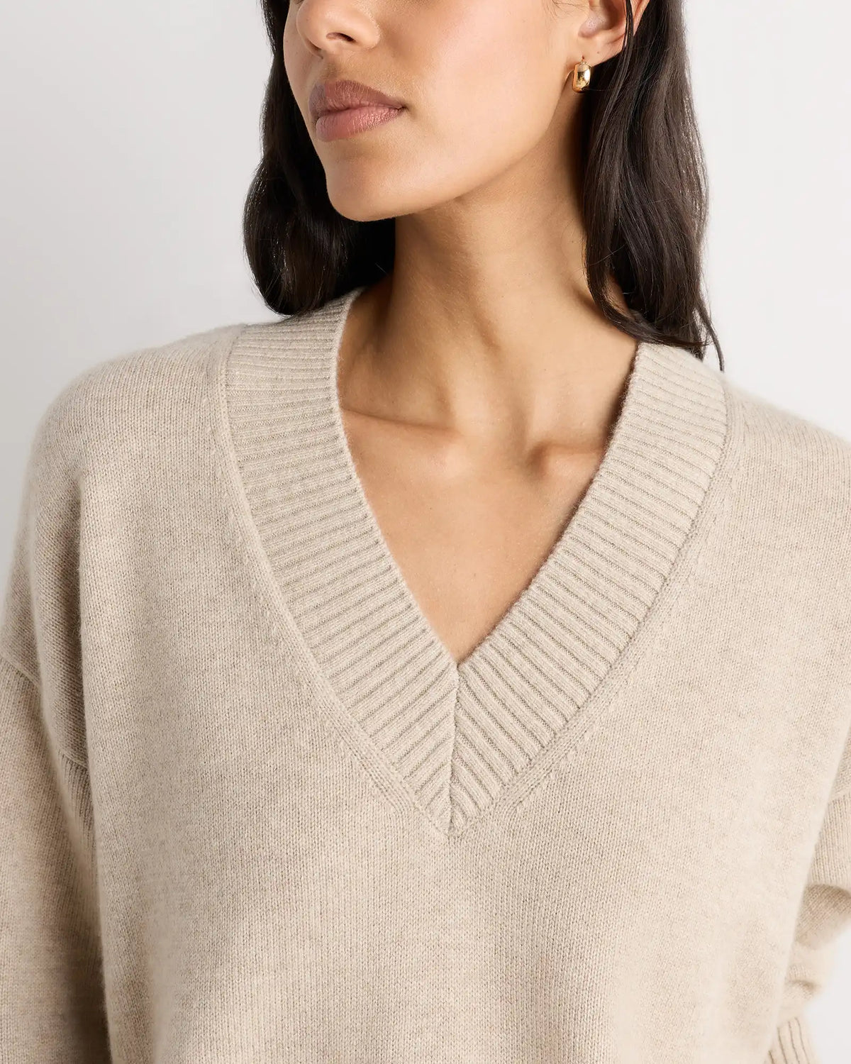 Mongolian Cashmere Oversized V-Neck Sweater