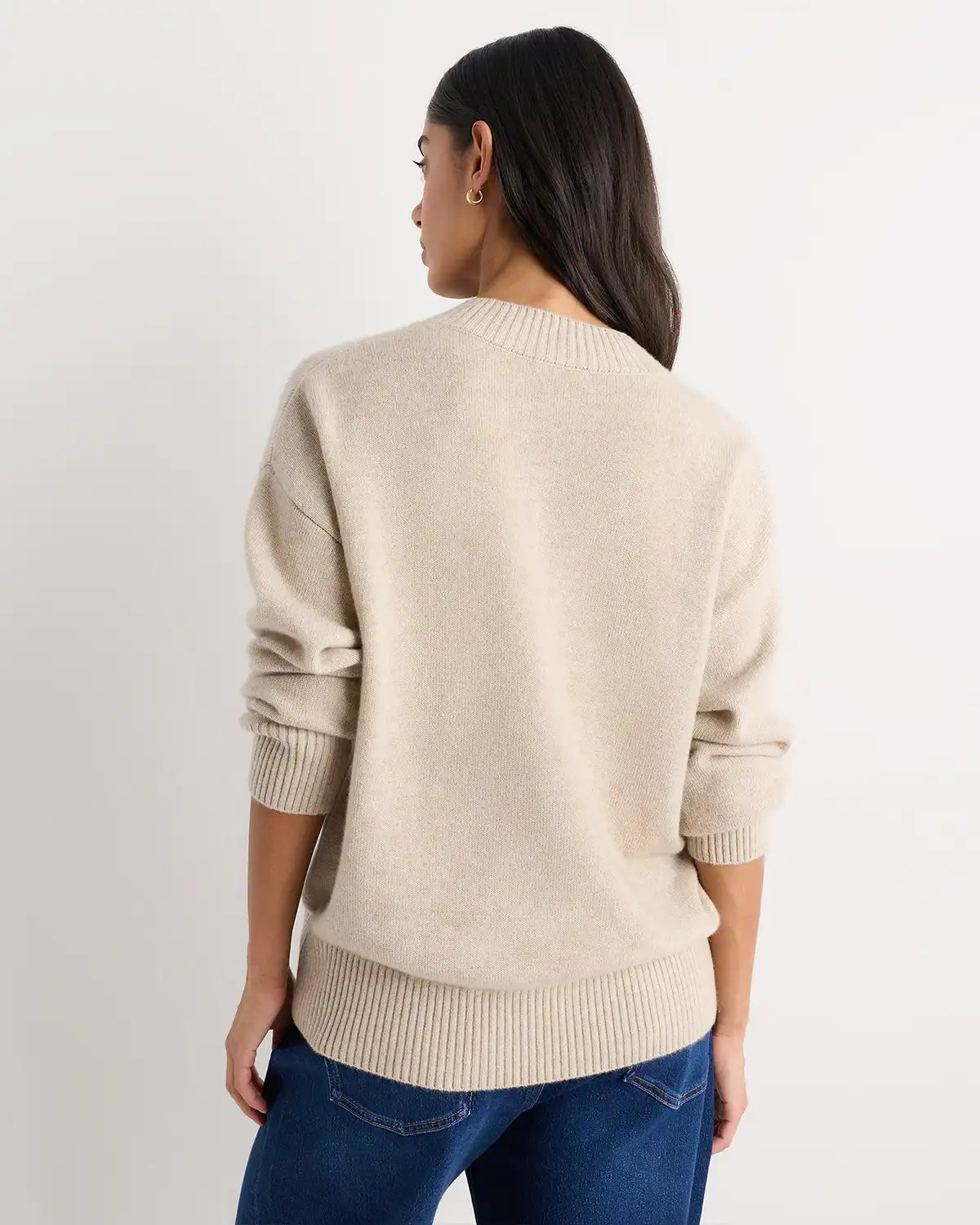 Mongolian Cashmere Oversized V-Neck Sweater
