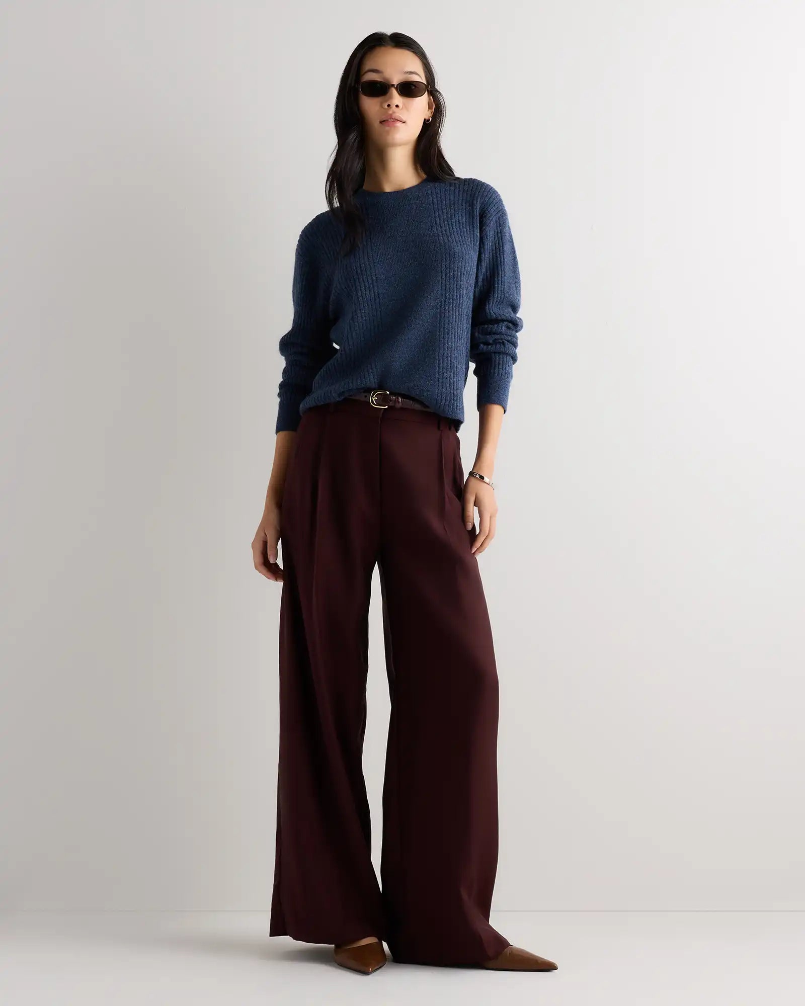 Lightweight Baby Alpaca Relaxed Ribbed Crewneck