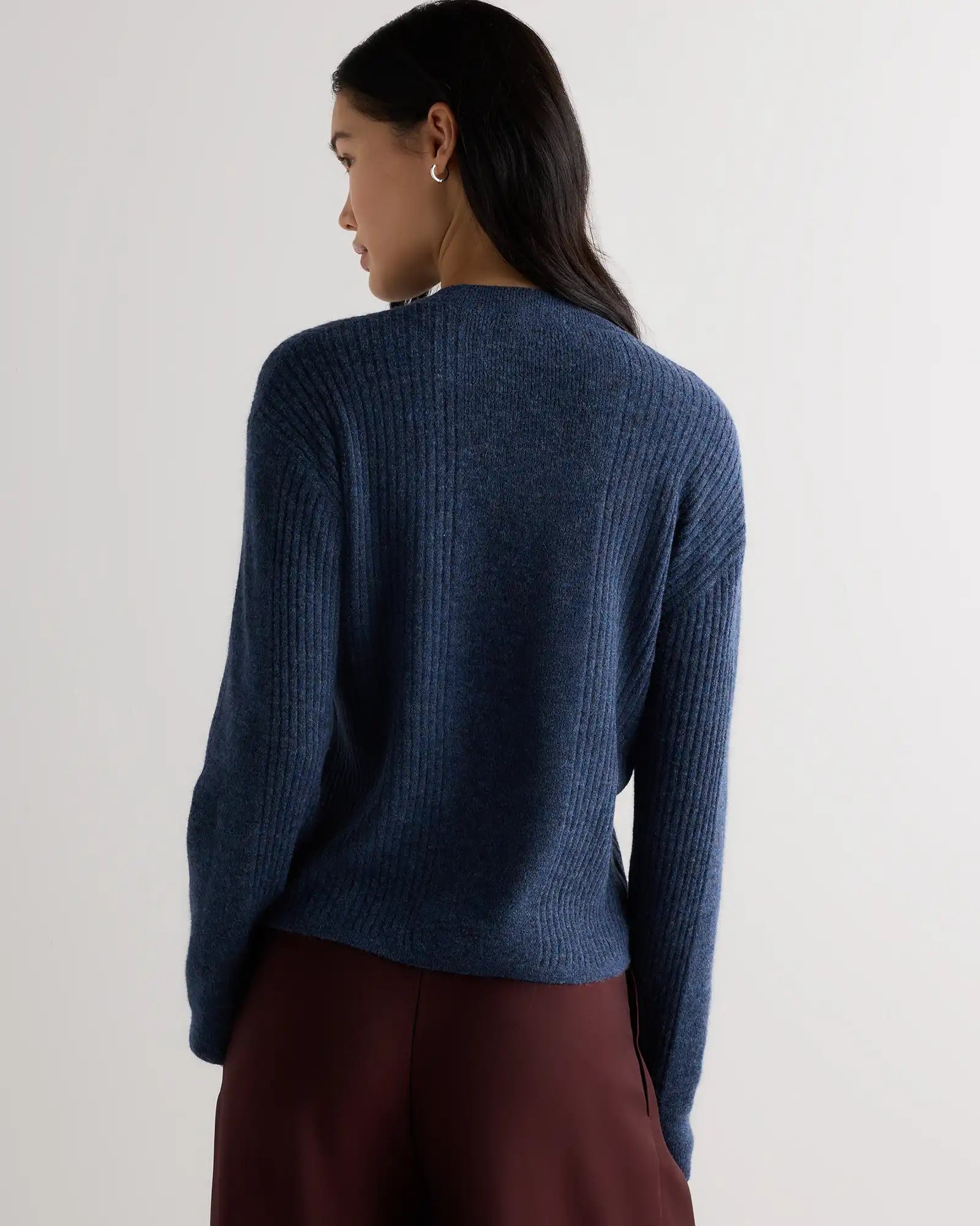 Lightweight Baby Alpaca Relaxed Ribbed Crewneck