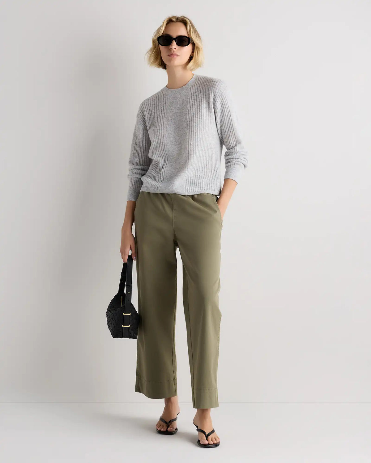Lightweight Baby Alpaca Relaxed Ribbed Crewneck