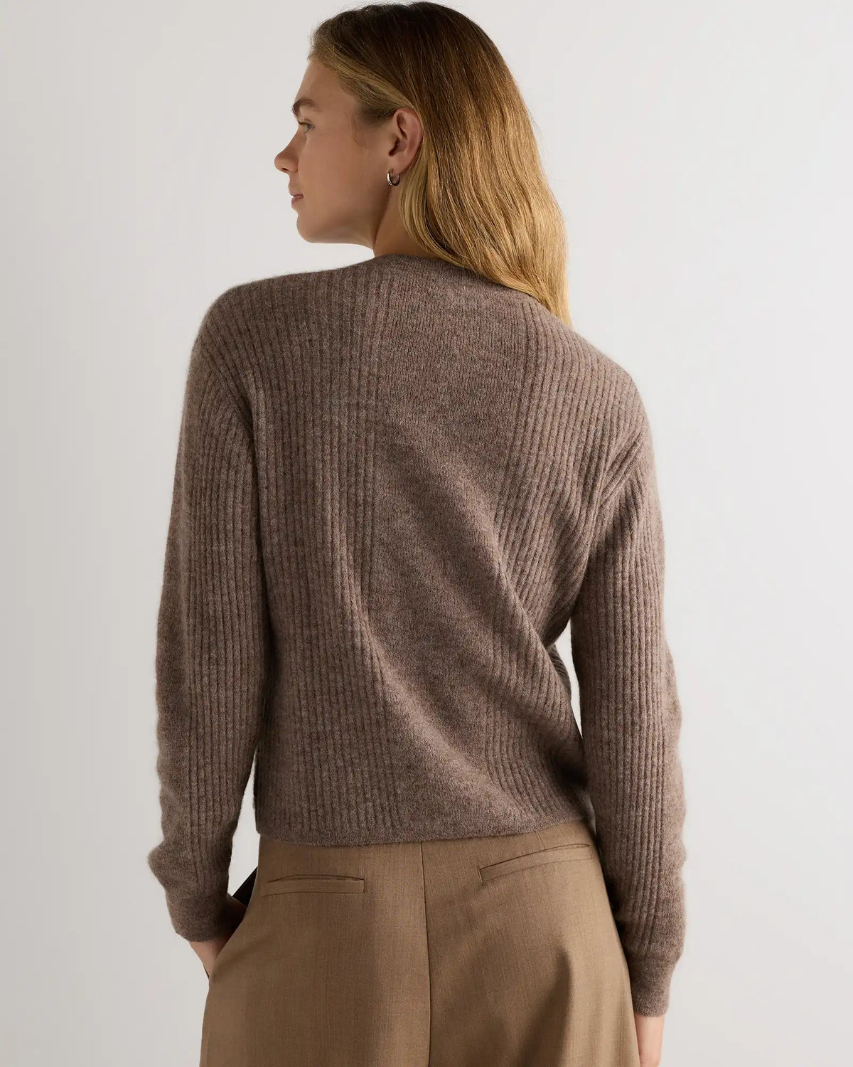Lightweight Baby Alpaca Relaxed Ribbed Crewneck