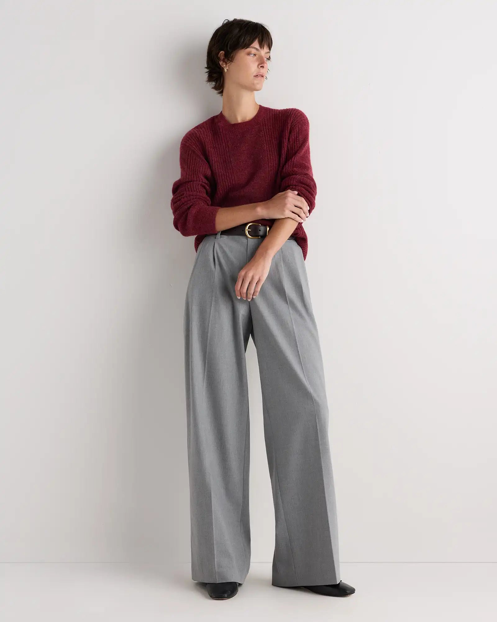 Lightweight Baby Alpaca Relaxed Ribbed Crewneck