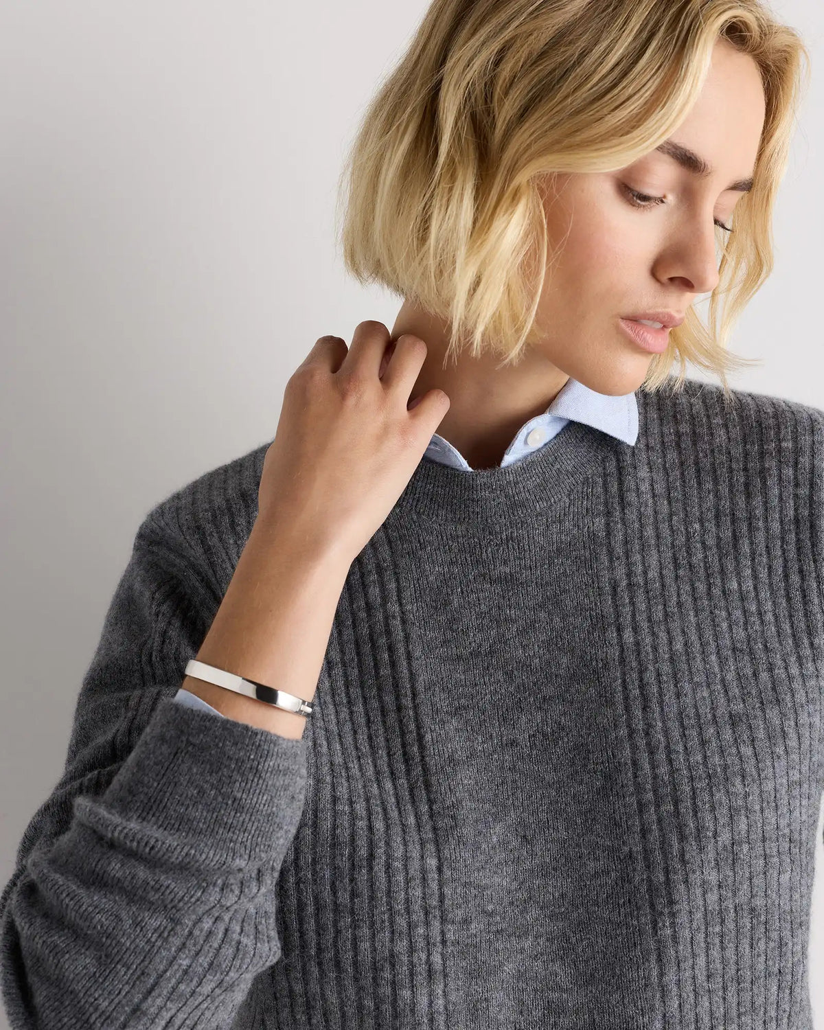 Lightweight Baby Alpaca Relaxed Ribbed Crewneck