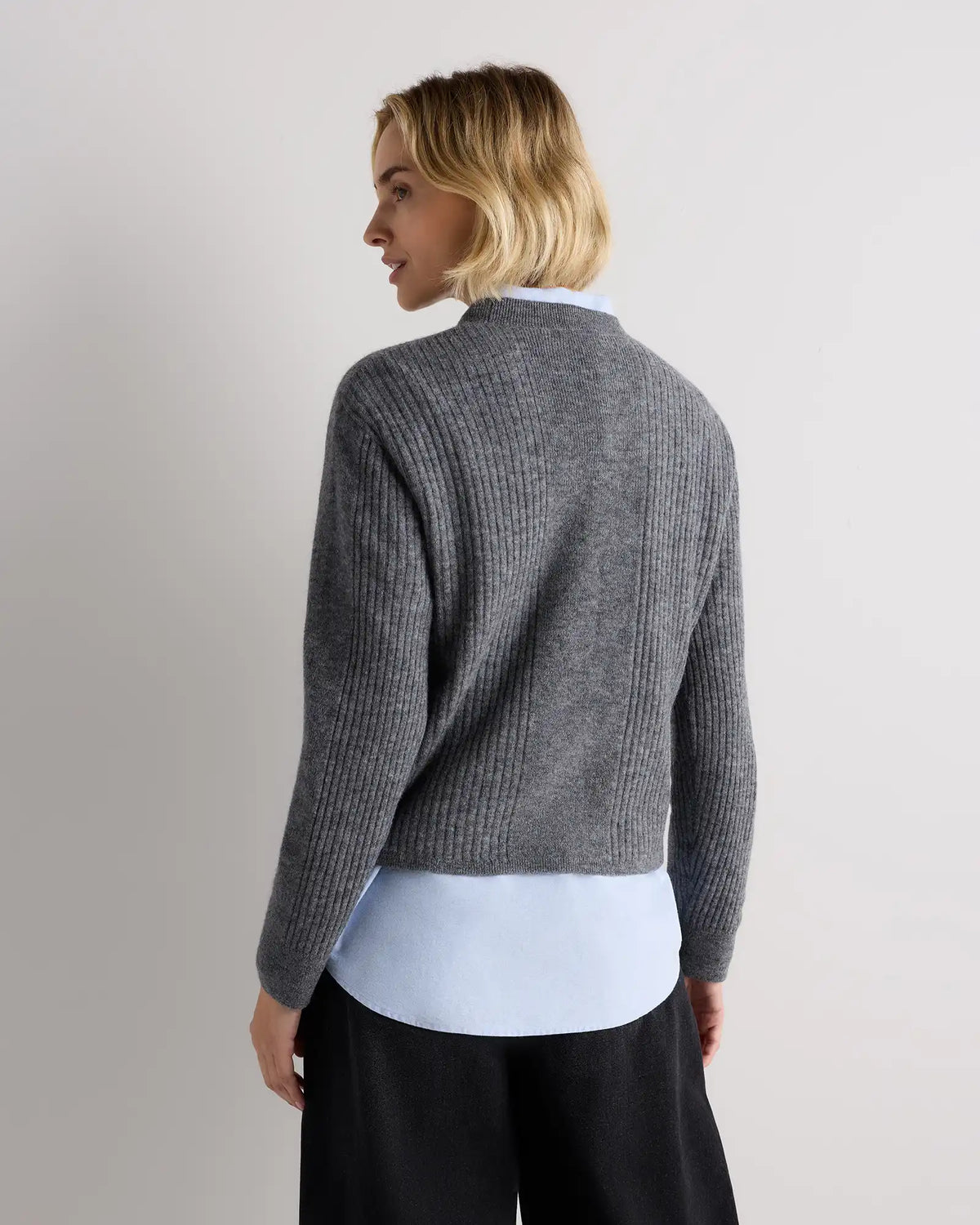 Lightweight Baby Alpaca Relaxed Ribbed Crewneck