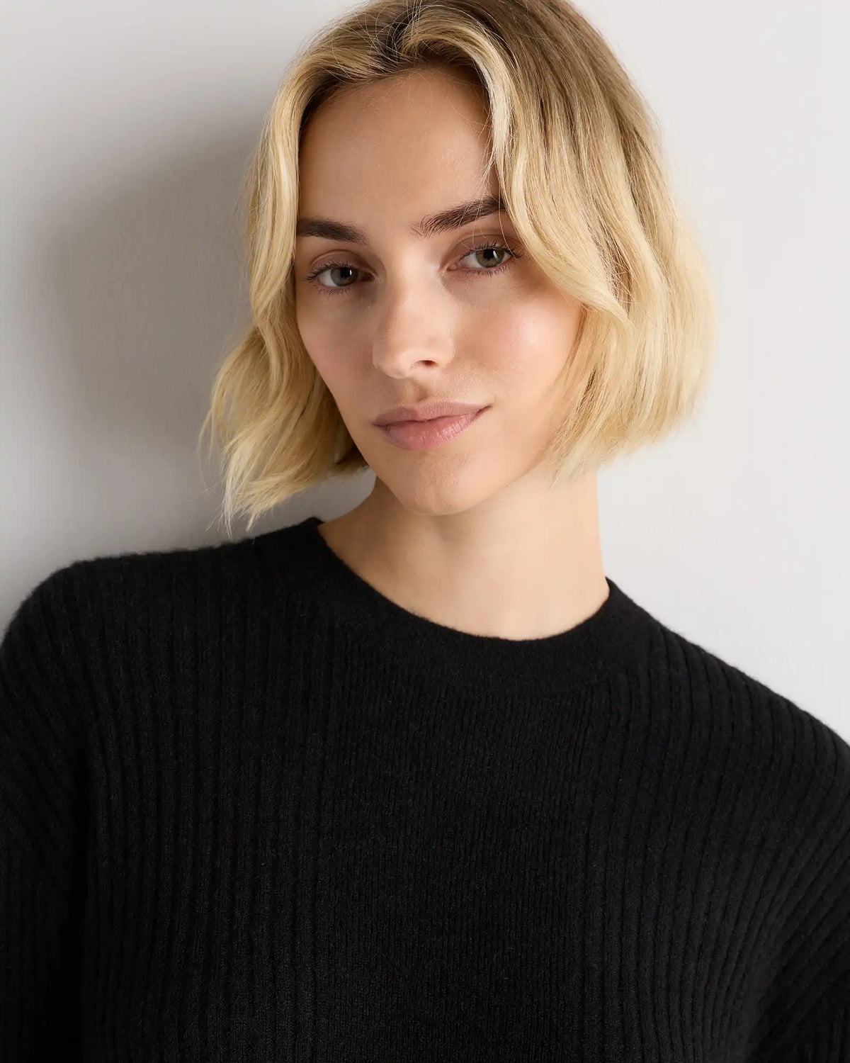 Lightweight Baby Alpaca Relaxed Ribbed Crewneck