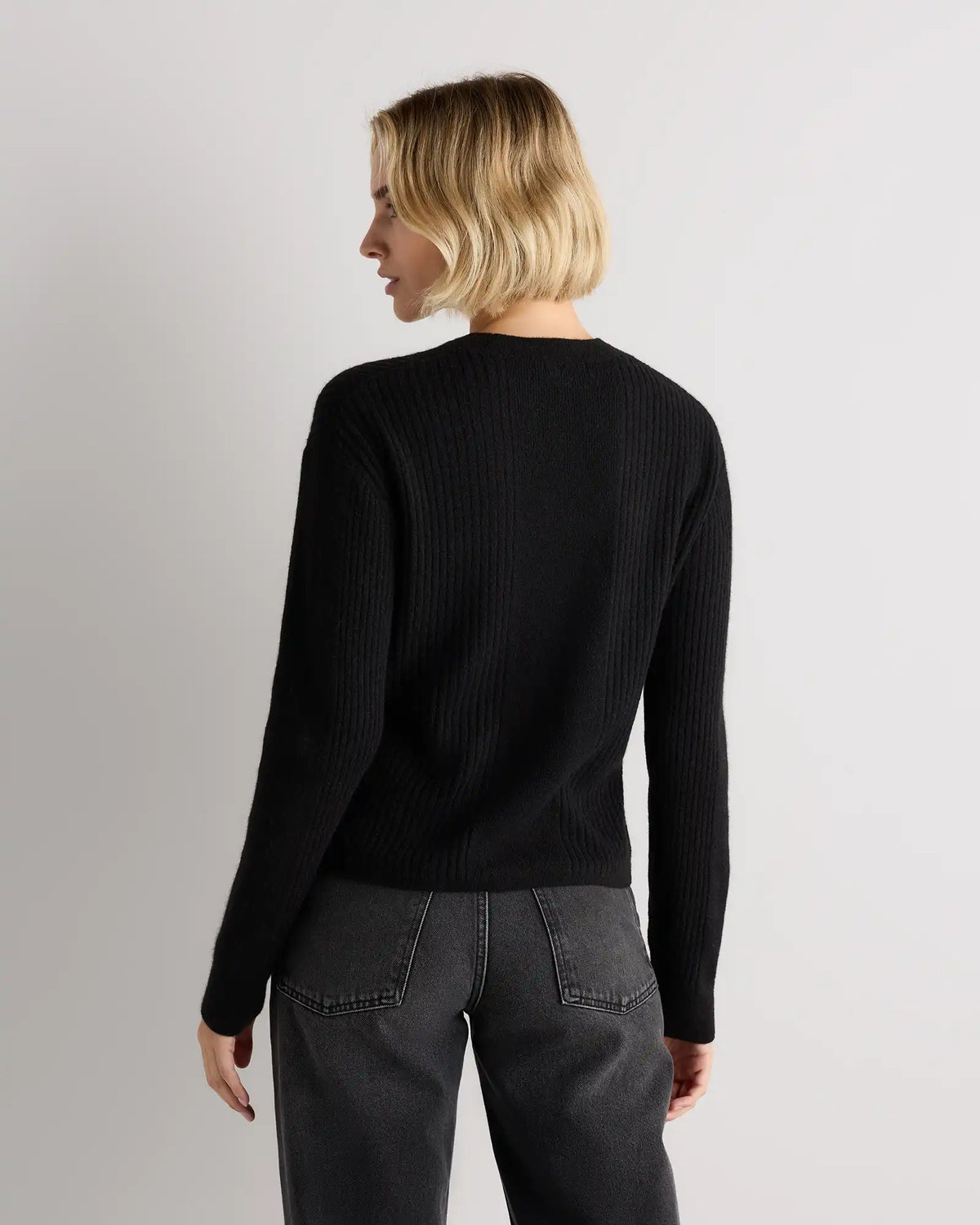Lightweight Baby Alpaca Relaxed Ribbed Crewneck