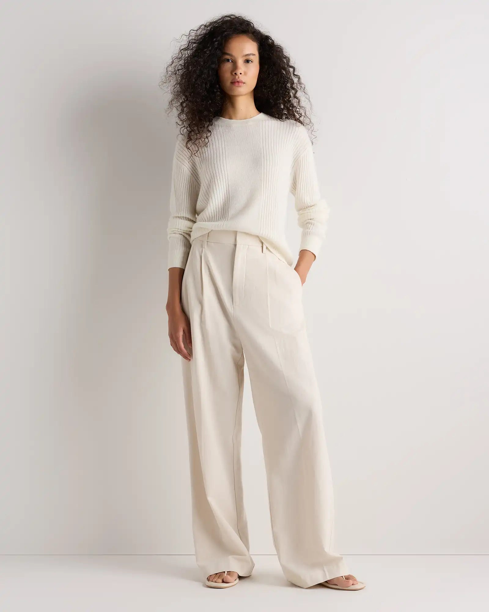 Lightweight Baby Alpaca Relaxed Ribbed Crewneck