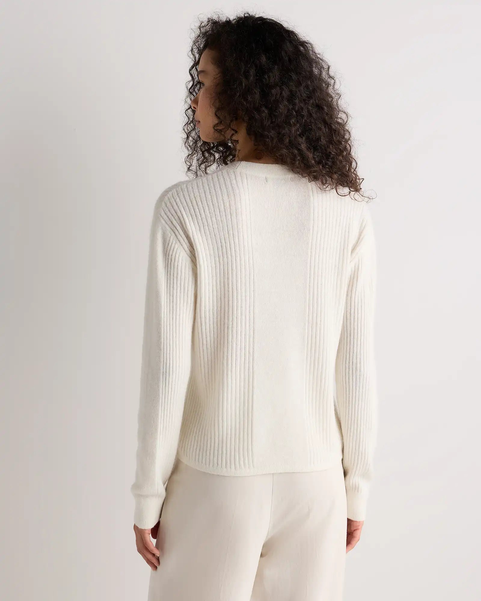 Lightweight Baby Alpaca Relaxed Ribbed Crewneck