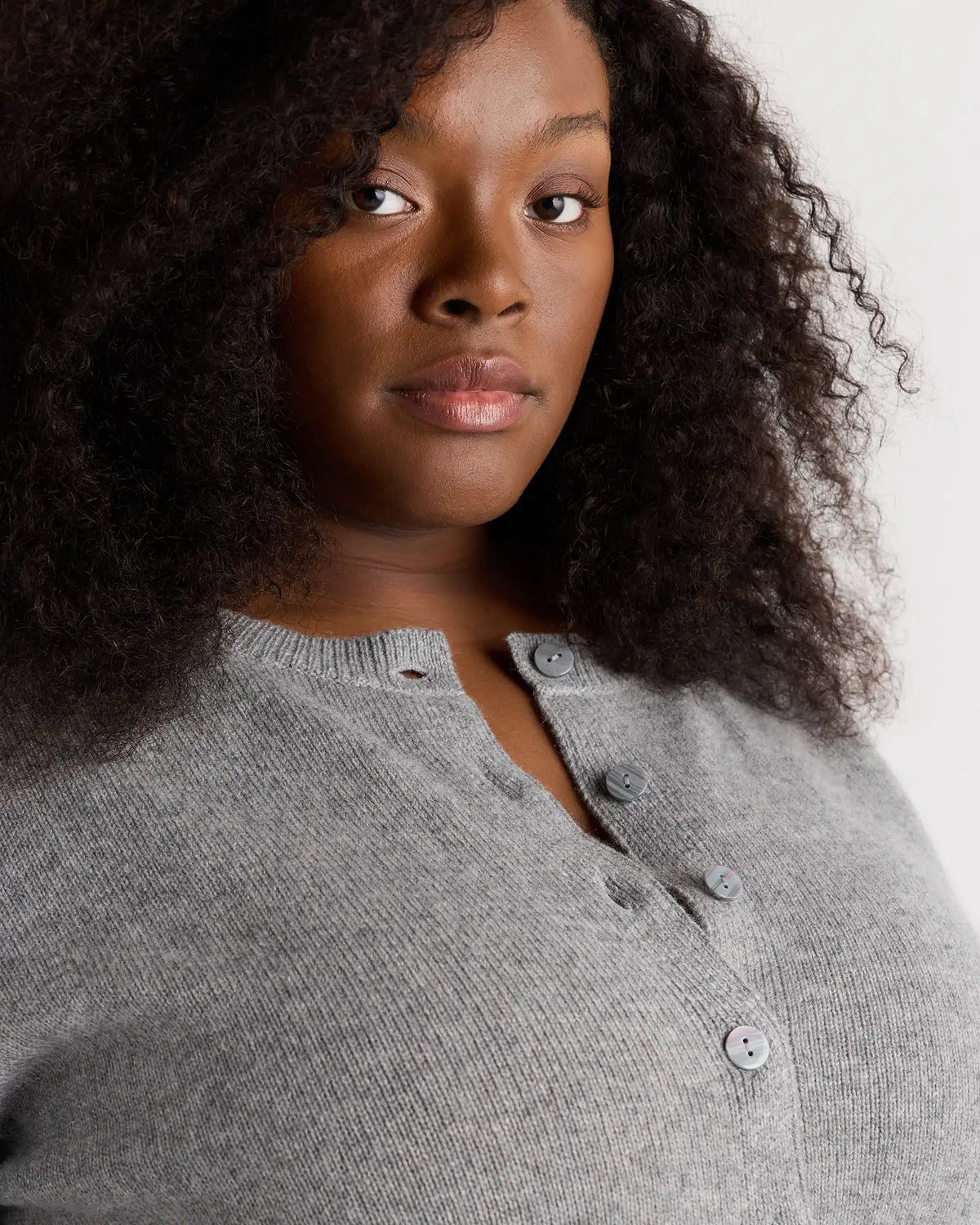 Mongolian Cashmere Cropped Crew Cardigan