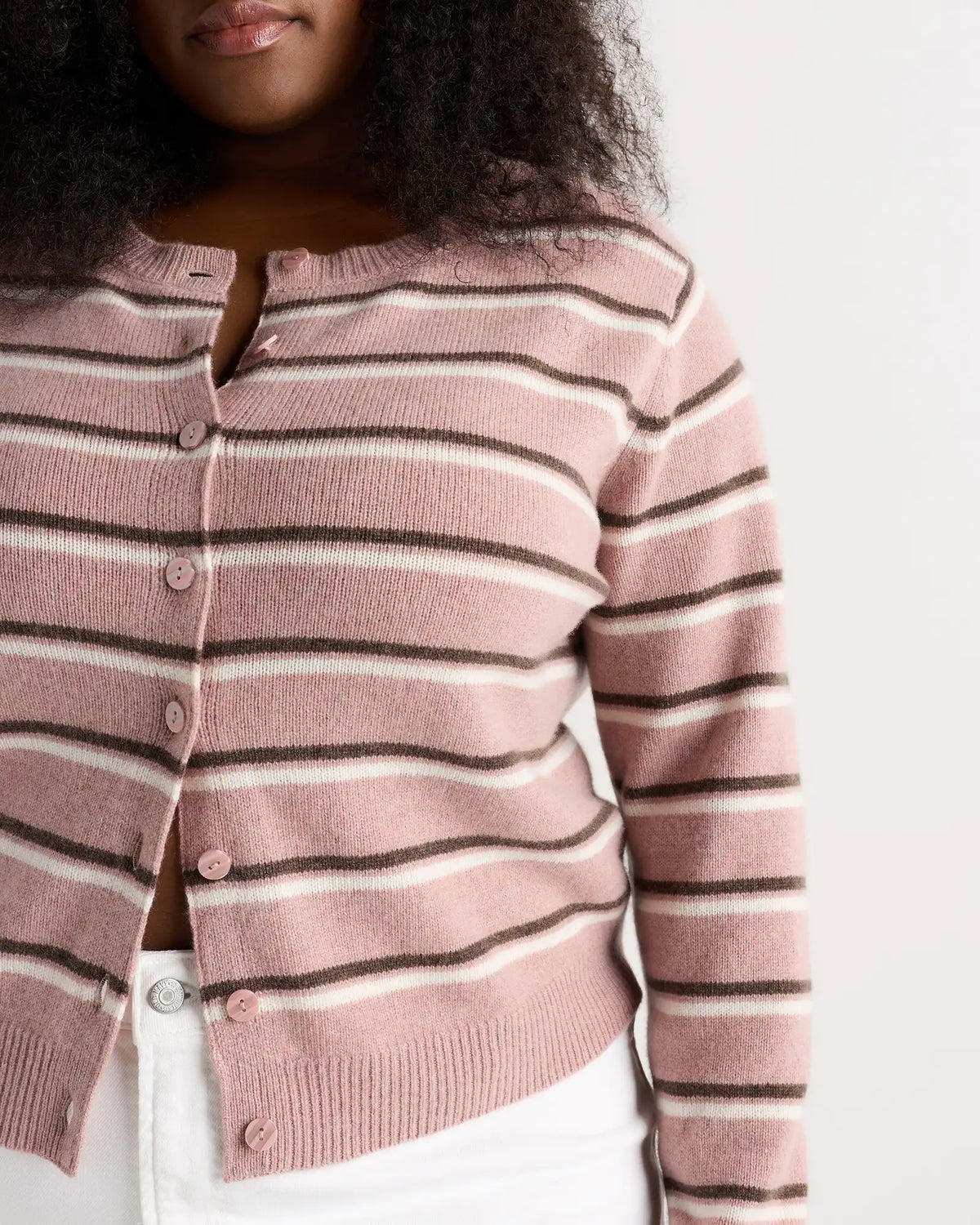 Mongolian Cashmere Cropped Crew Cardigan