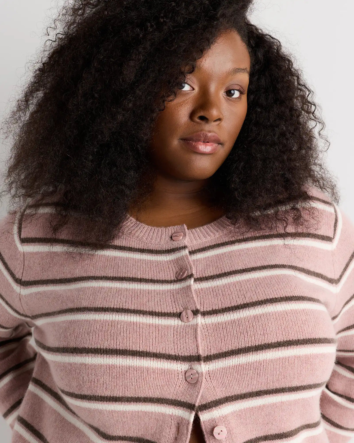 Mongolian Cashmere Cropped Crew Cardigan