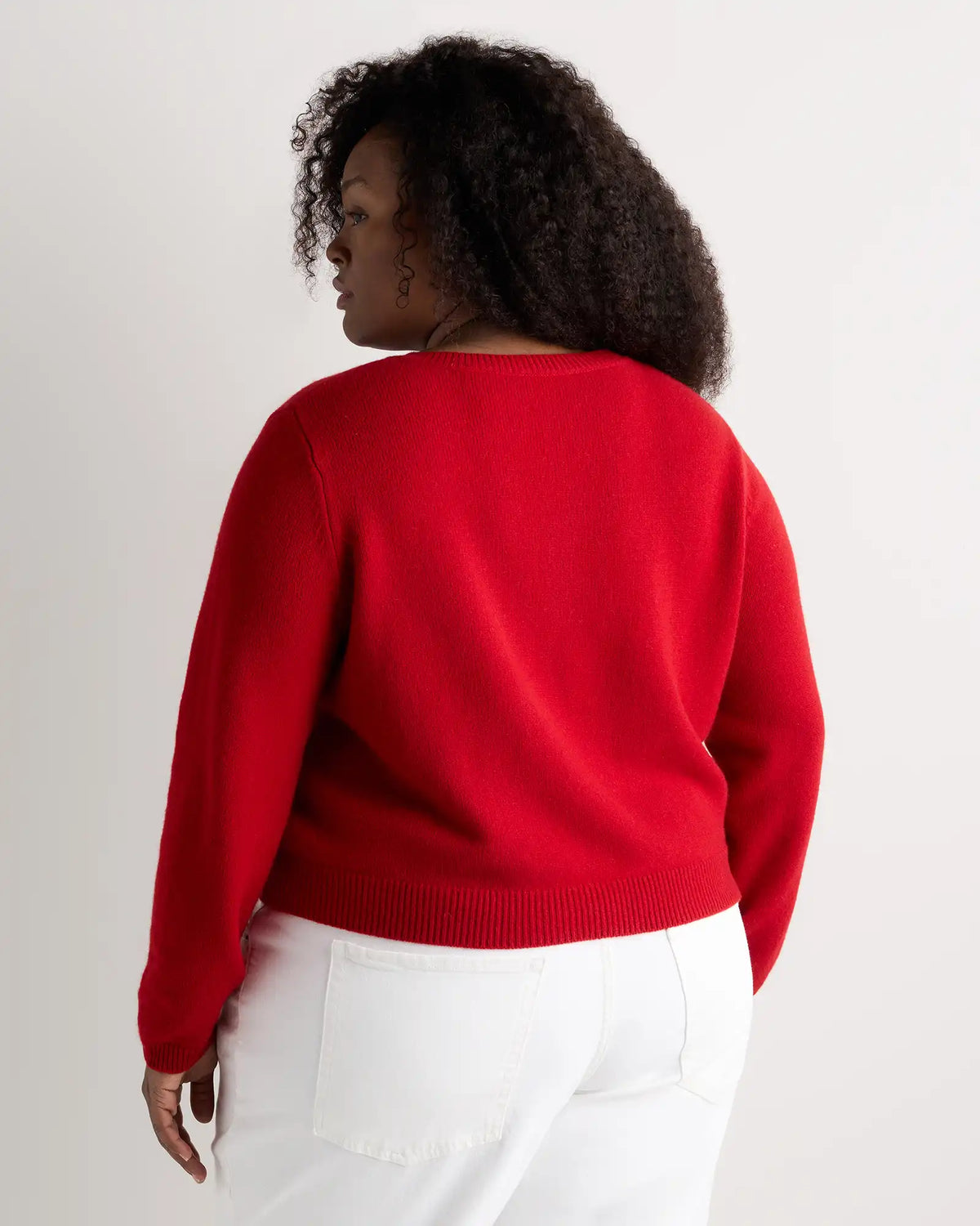 Mongolian Cashmere Cropped Crew Cardigan