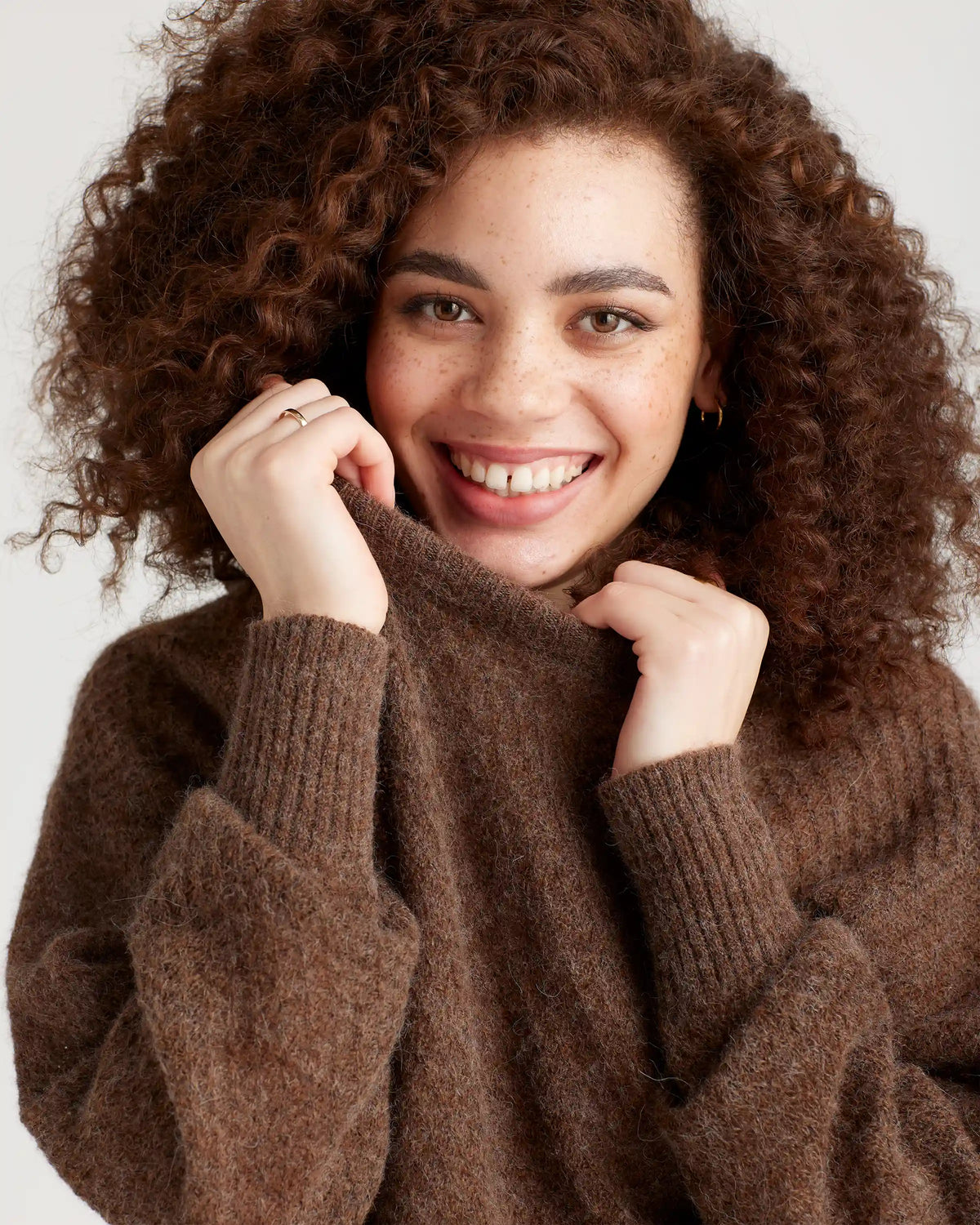 Baby Alpaca-Wool Diamond Stitch Crew