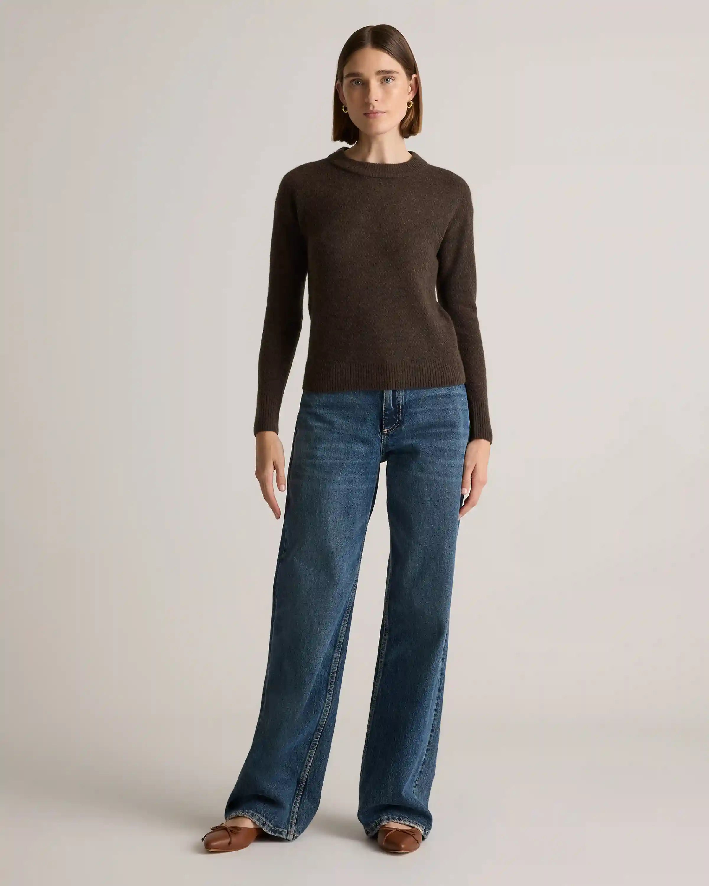 Baby Alpaca-Wool Diamond Stitch Crew