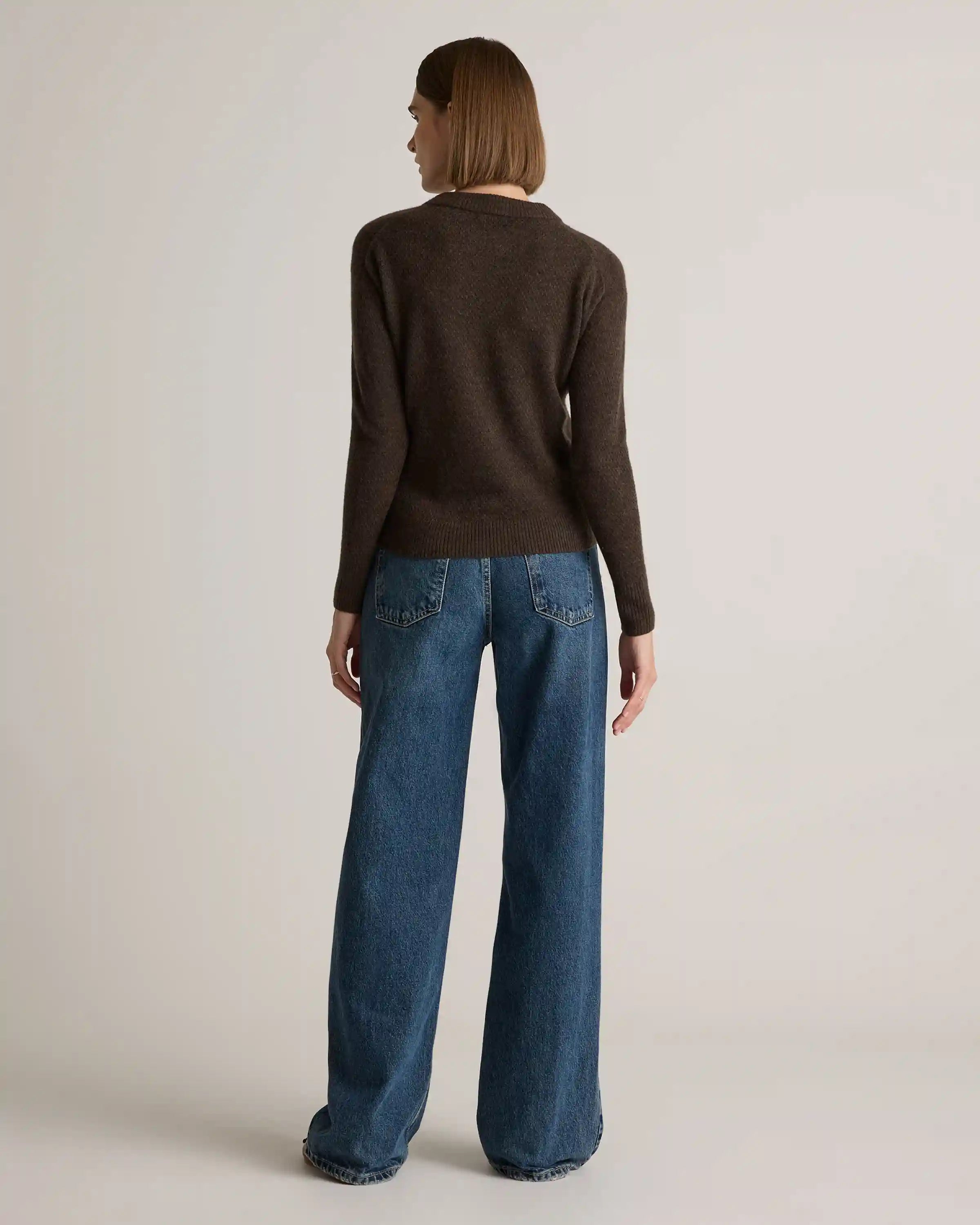 Baby Alpaca-Wool Diamond Stitch Crew