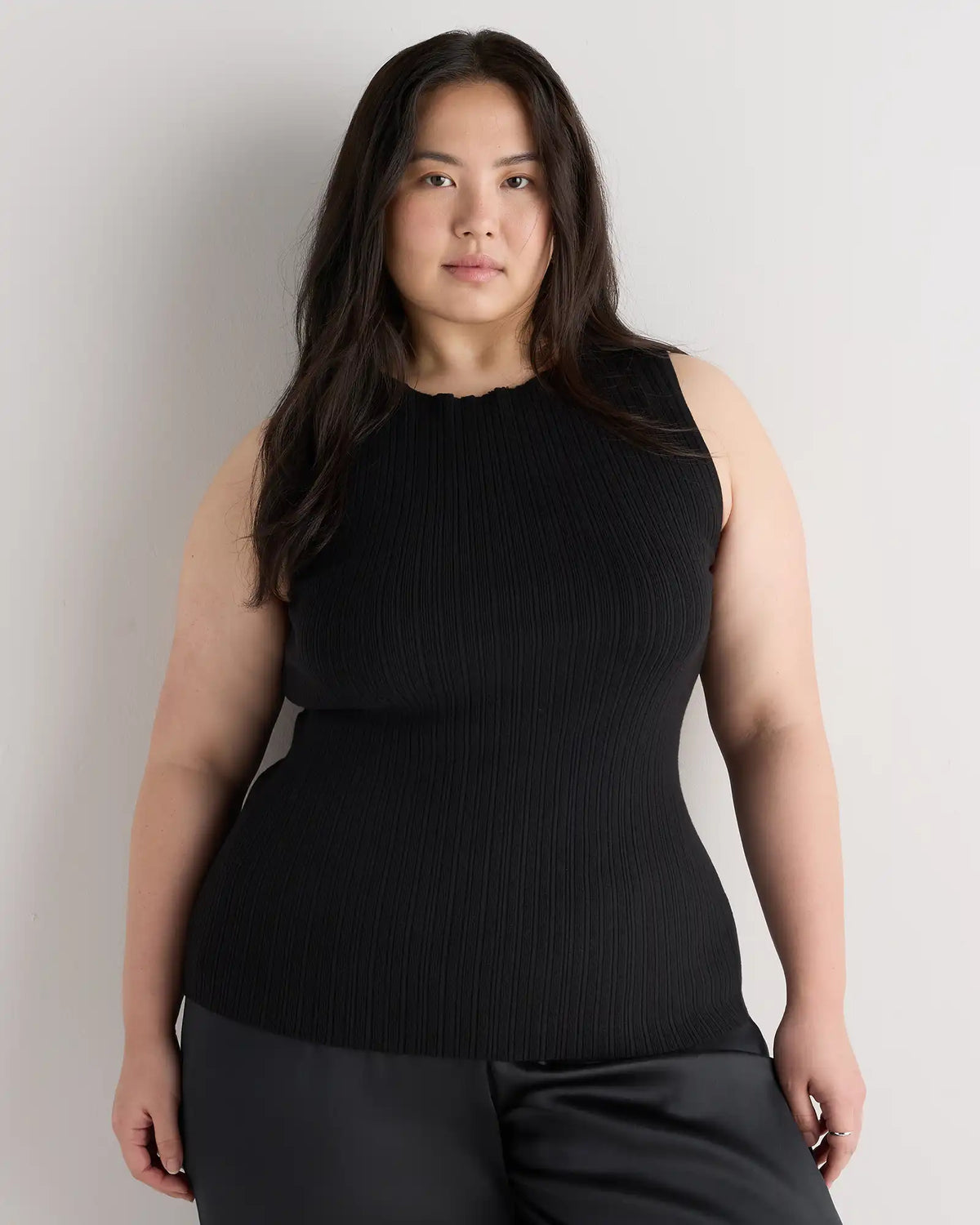 Cotton Cashmere Ribbed Tank