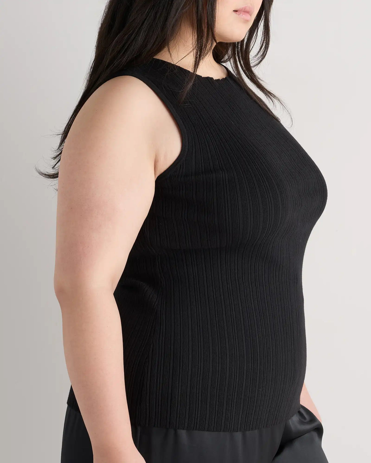 Cotton Cashmere Ribbed Tank