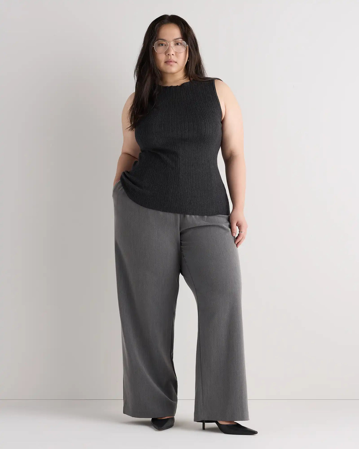 Cotton Cashmere Ribbed Tank