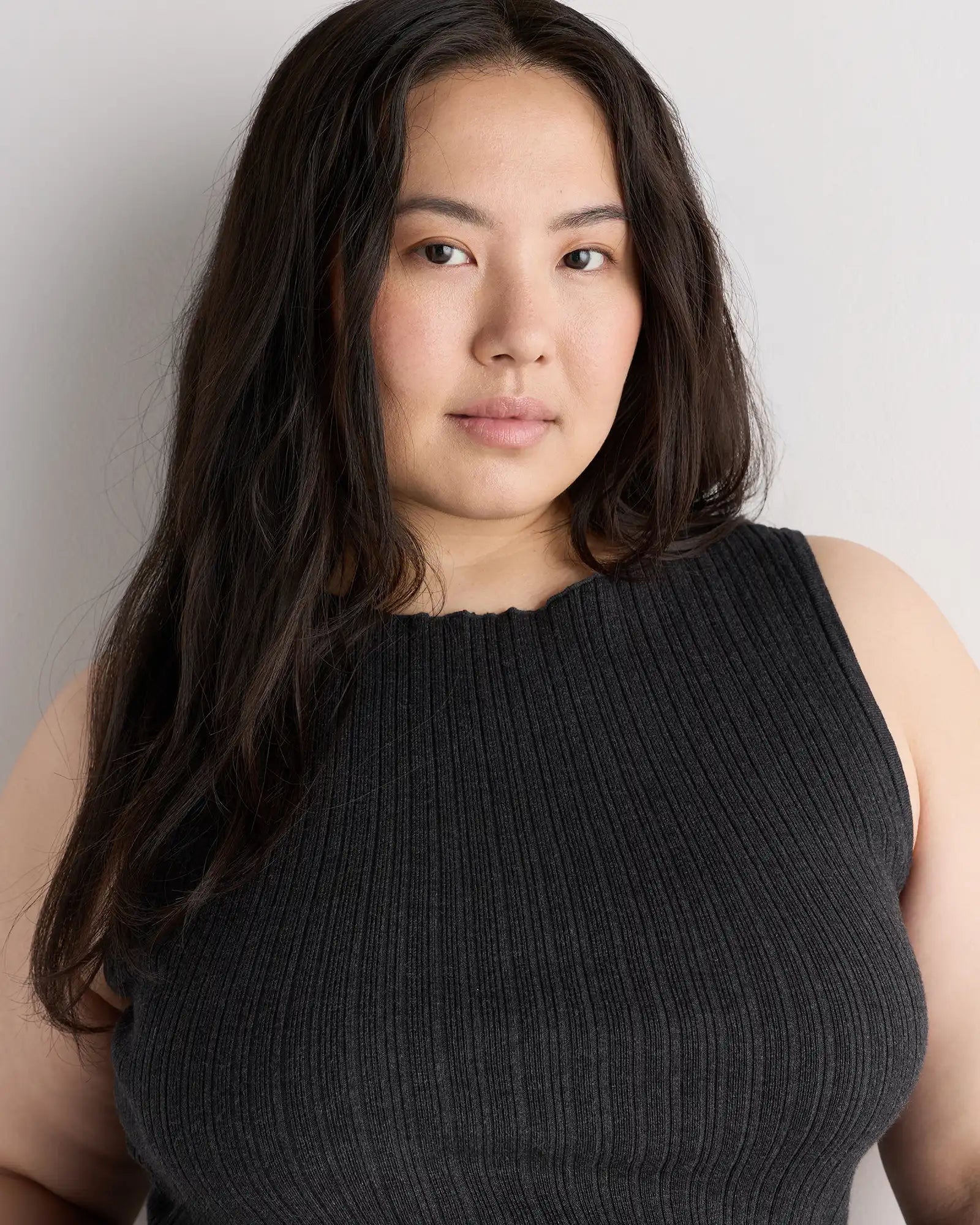 Cotton Cashmere Ribbed Tank